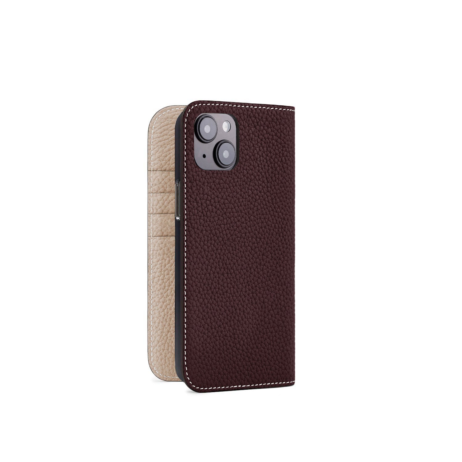 (iPhone 14 Plus) Diary Case Shrink Leather