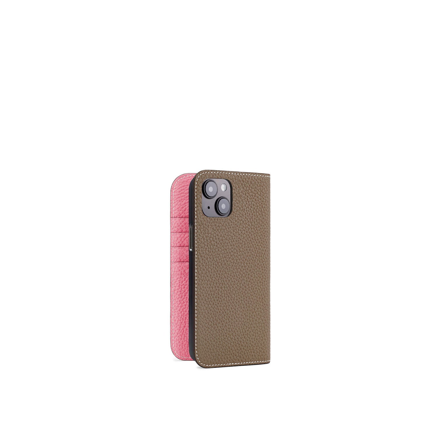 (iPhone 15 Plus) Diary Case Shrink Leather