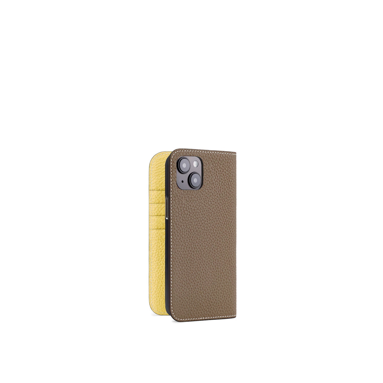 (iPhone 15 Plus) Diary Case Shrink Leather