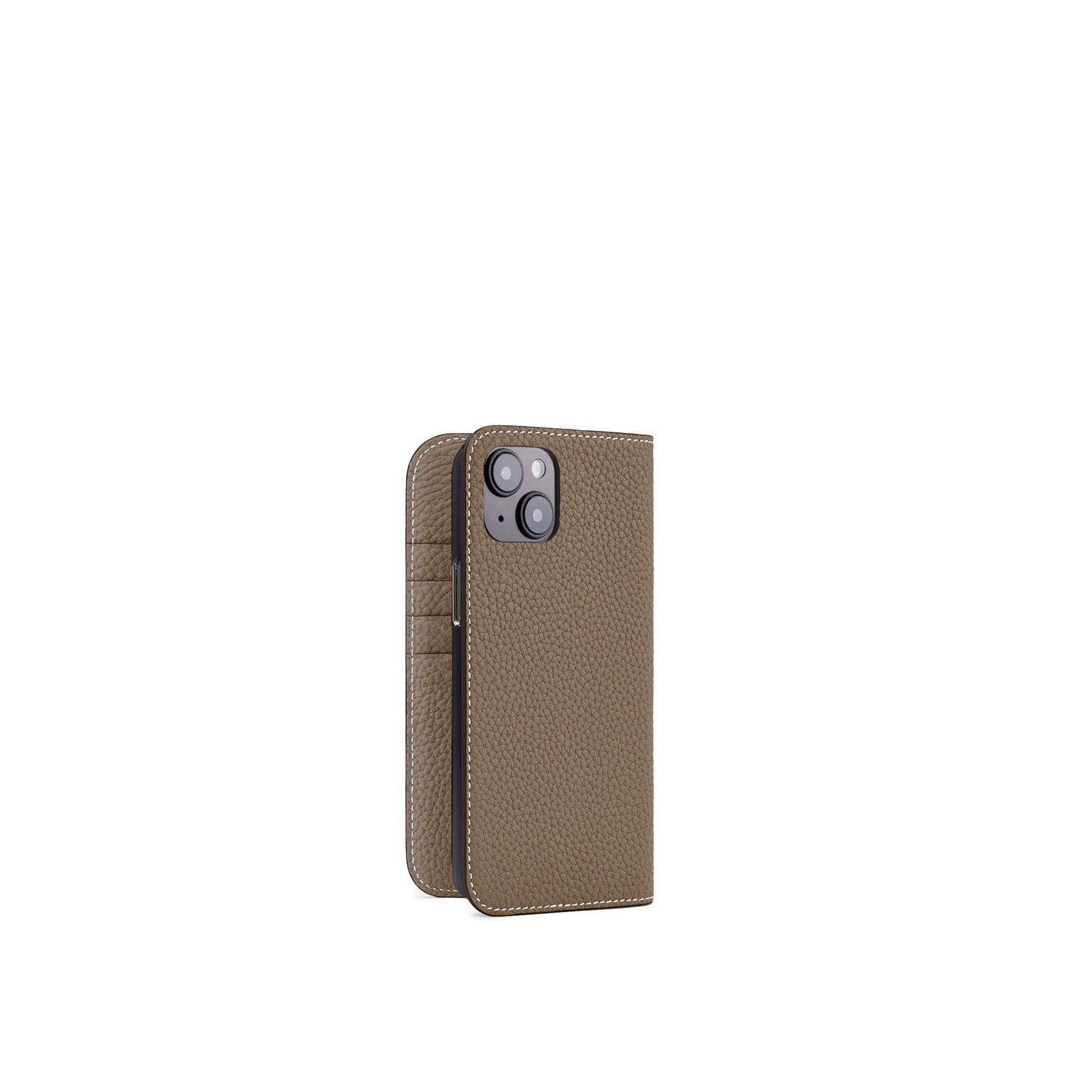 (iPhone 15 Plus) Diary Case Shrink Leather