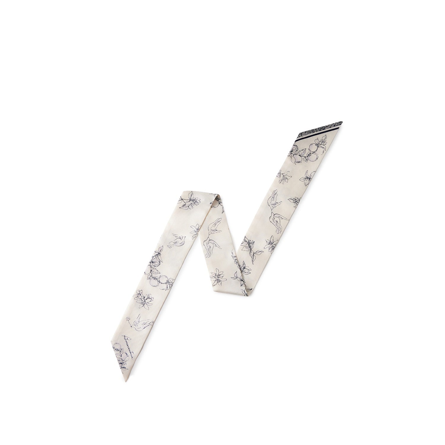 Ribbon Scarf from Silk (Bird of Happiness)