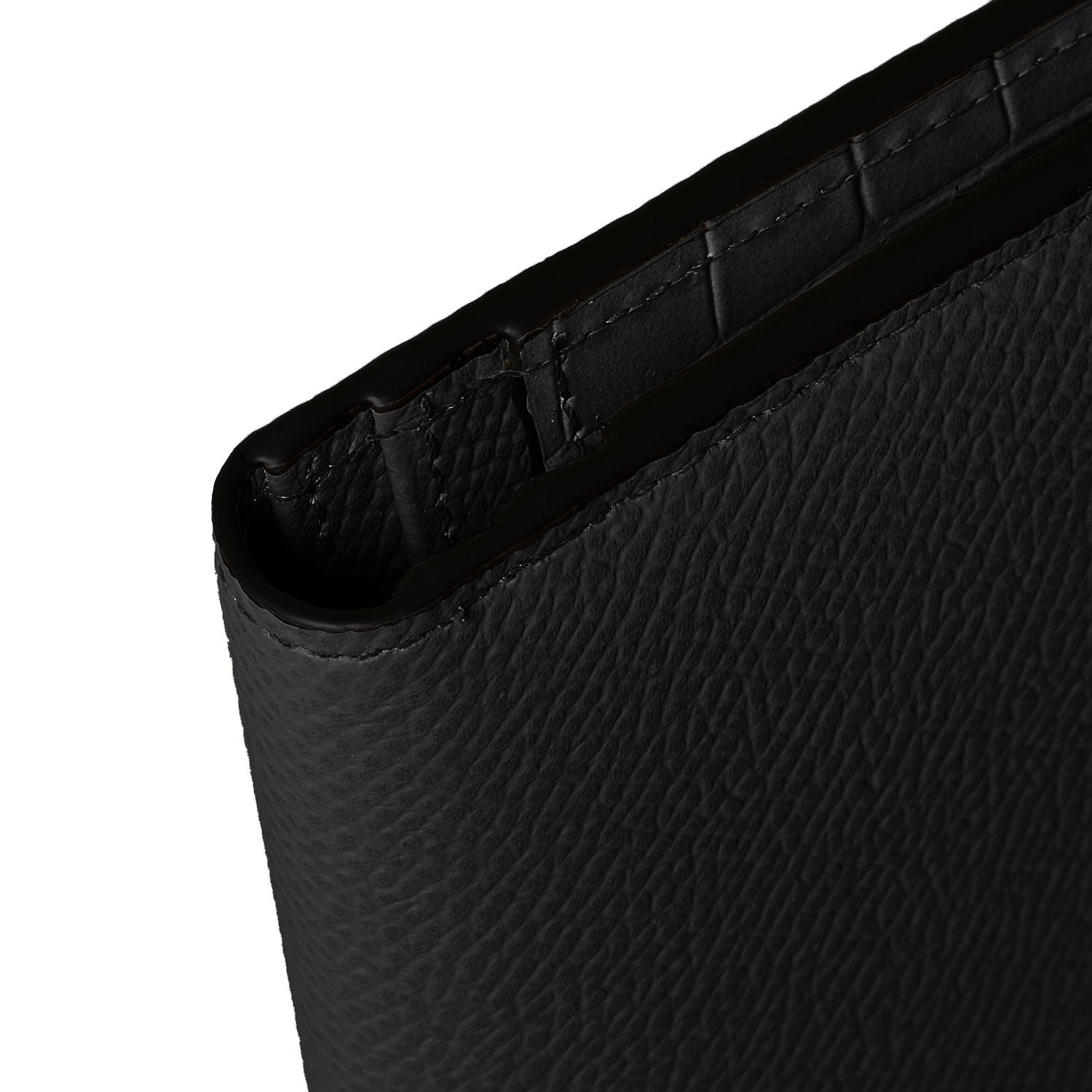 Men Vertical Wallet Nobile Leather & Embossed Croco Leather