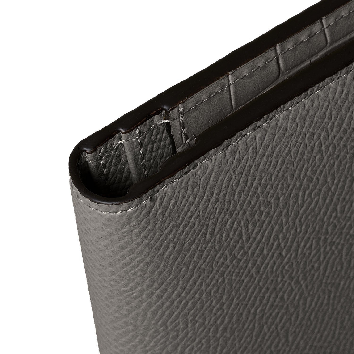 Men Vertical Wallet Nobile Leather & Embossed Croco Leather