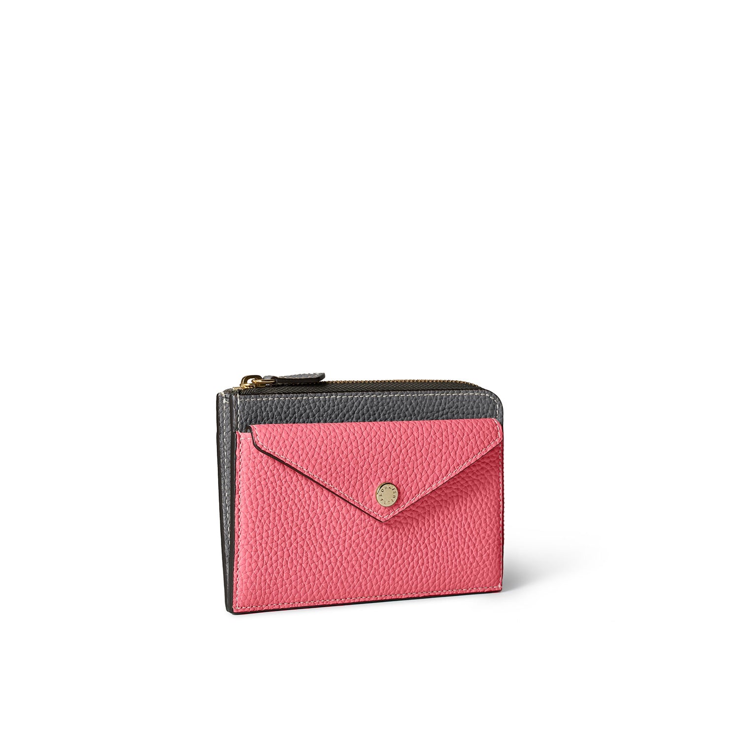 Envelope Mini-zip Wallet In Shrink Leather