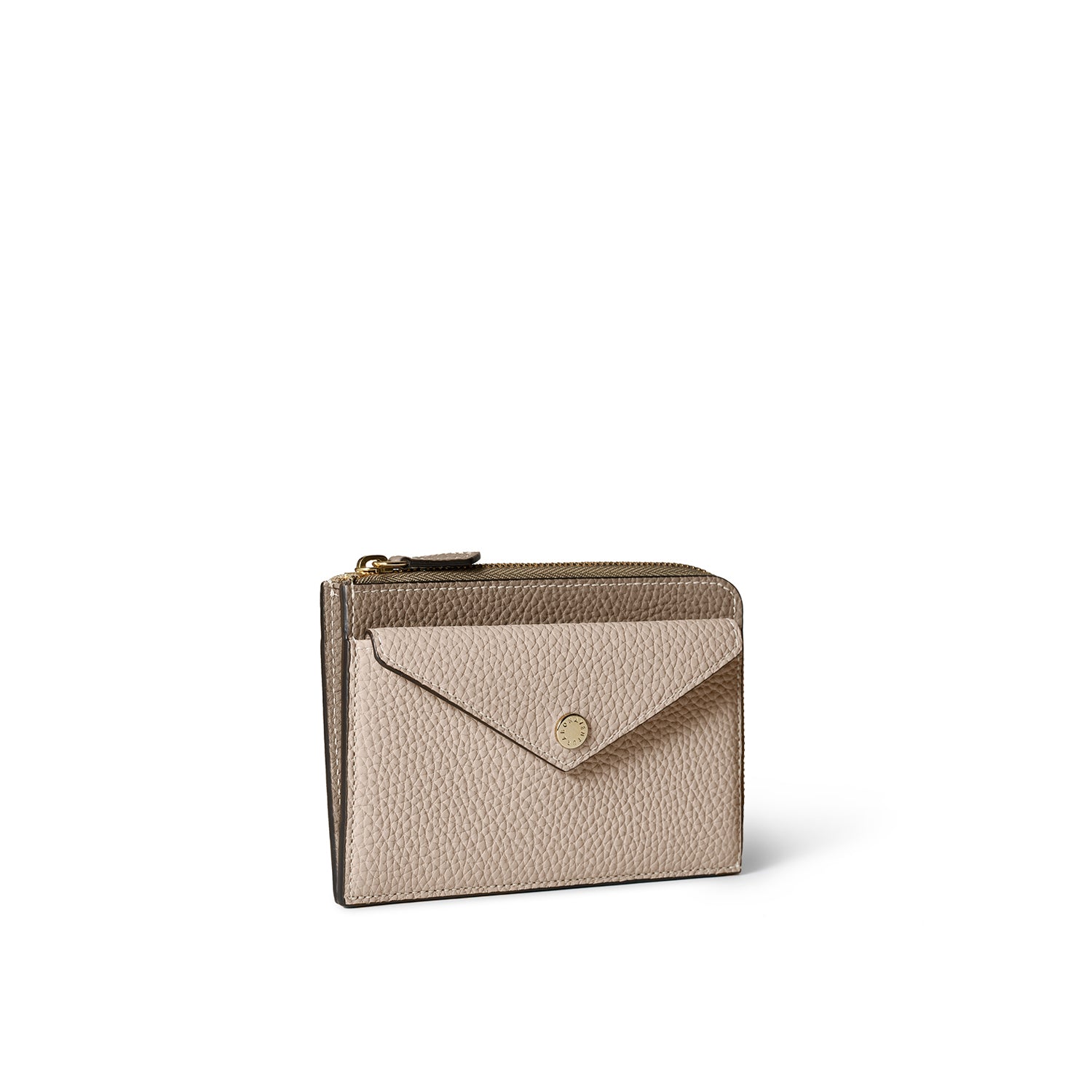 Envelope Mini-zip Wallet In Shrink Leather