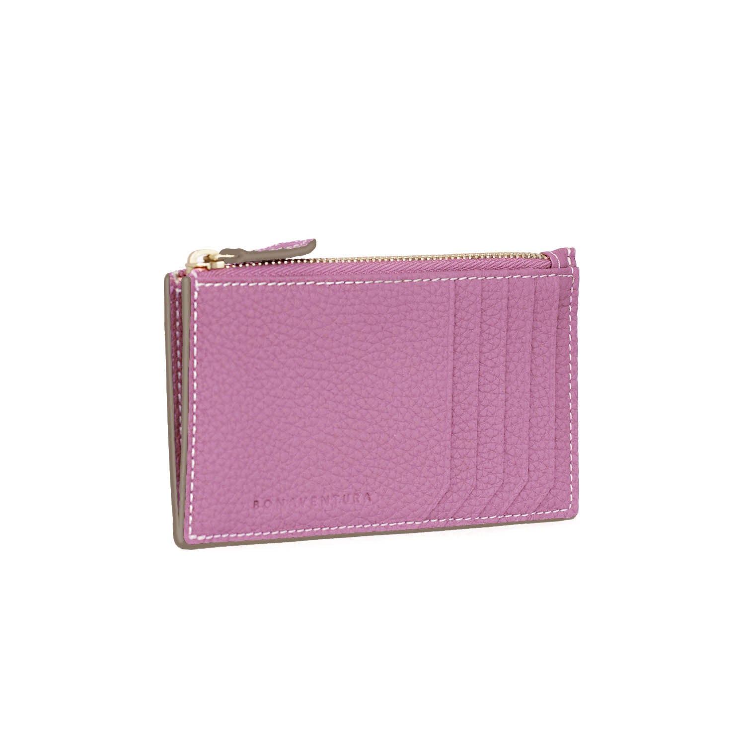 Mini Zip Wallet In Shrink Leather