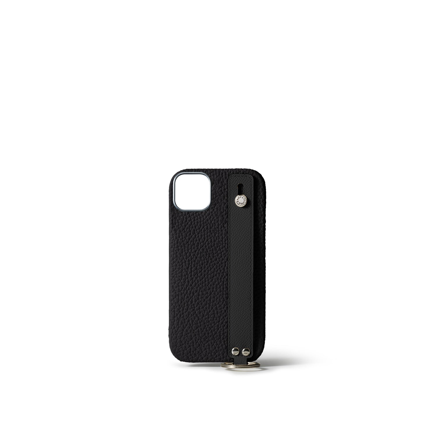 Back Cover with Handle Shoulder Strap Set Shrink Leather (iPhone 15 Plus)