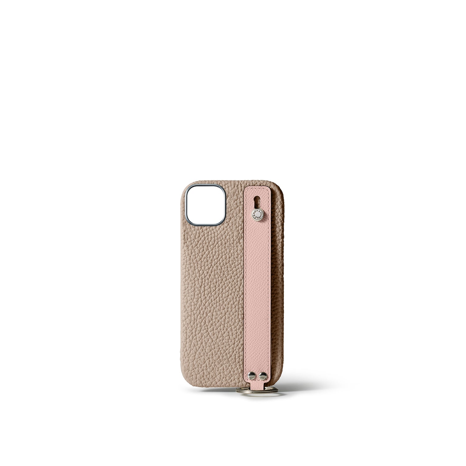 Back Cover with Handle Shoulder Strap Set Shrink Leather (iPhone 15 Plus)
