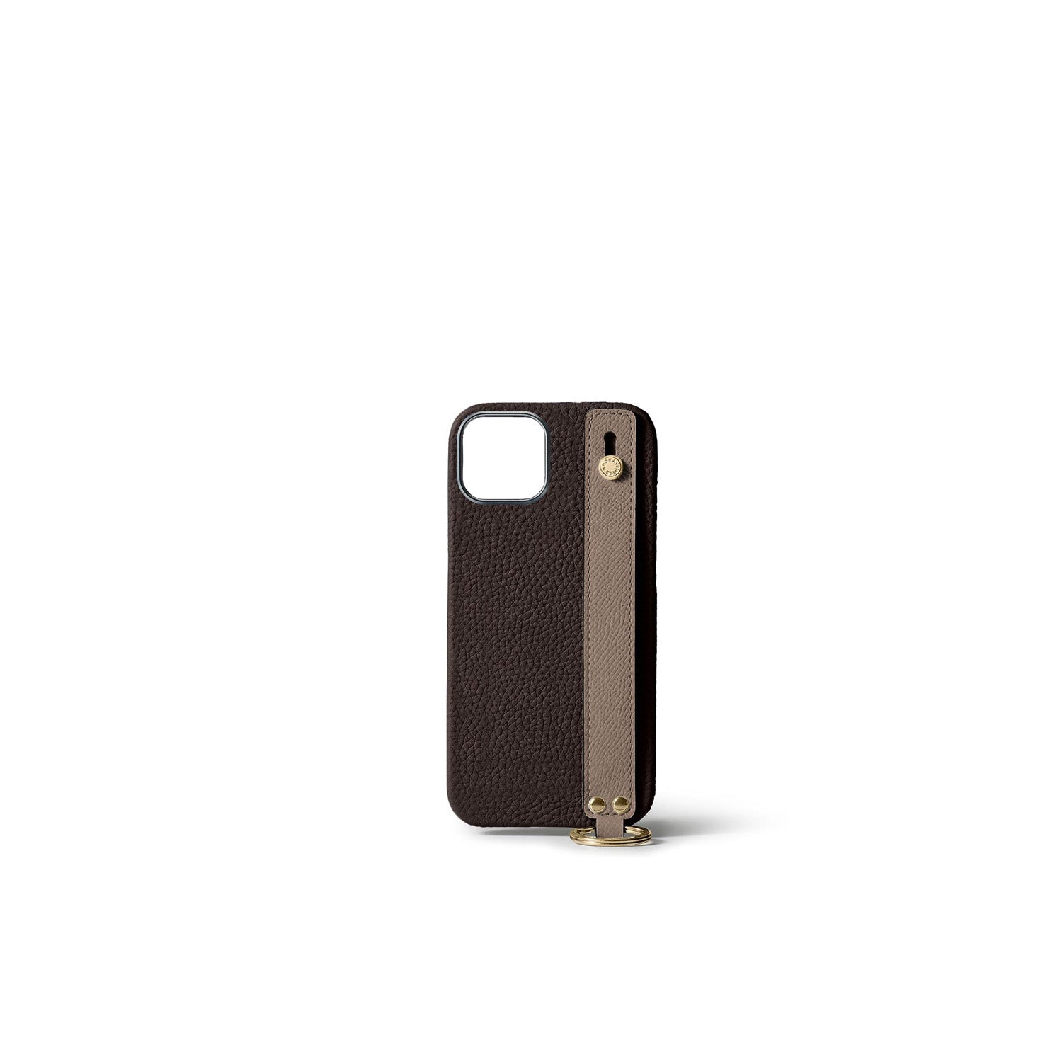 Back Cover with Handle Shrink Leather Gold (iPhone 15)