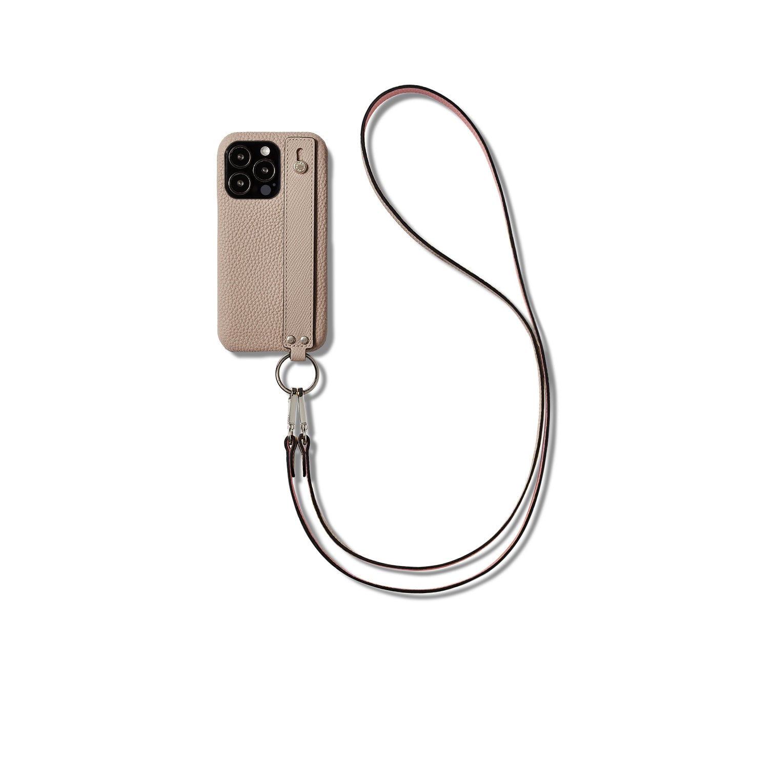 Back Cover with Handle Shoulder Strap Set Shrink Leather (iPhone 13 Pro)