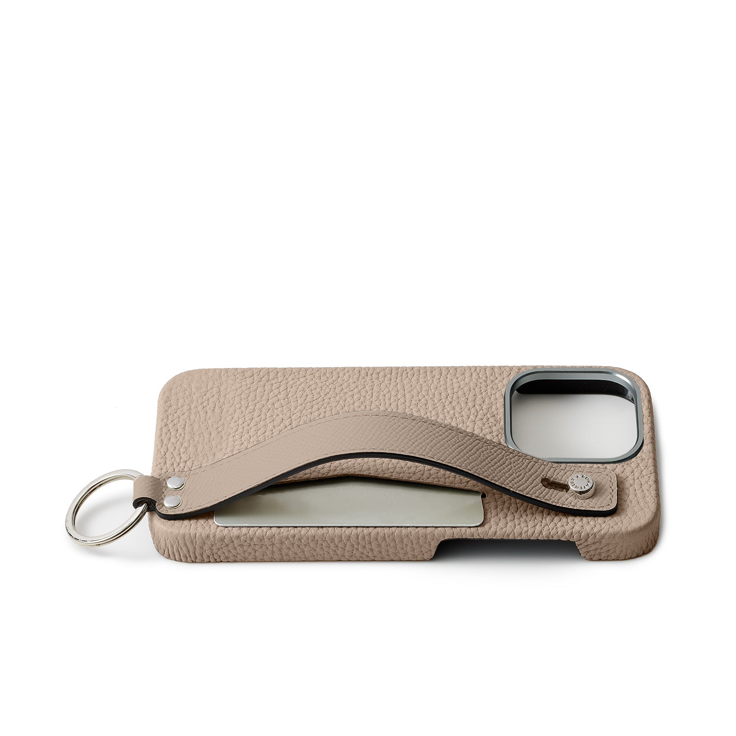 Back Cover with Handle Shoulder Strap Set Shrink Leather (iPhone 15 Pro)