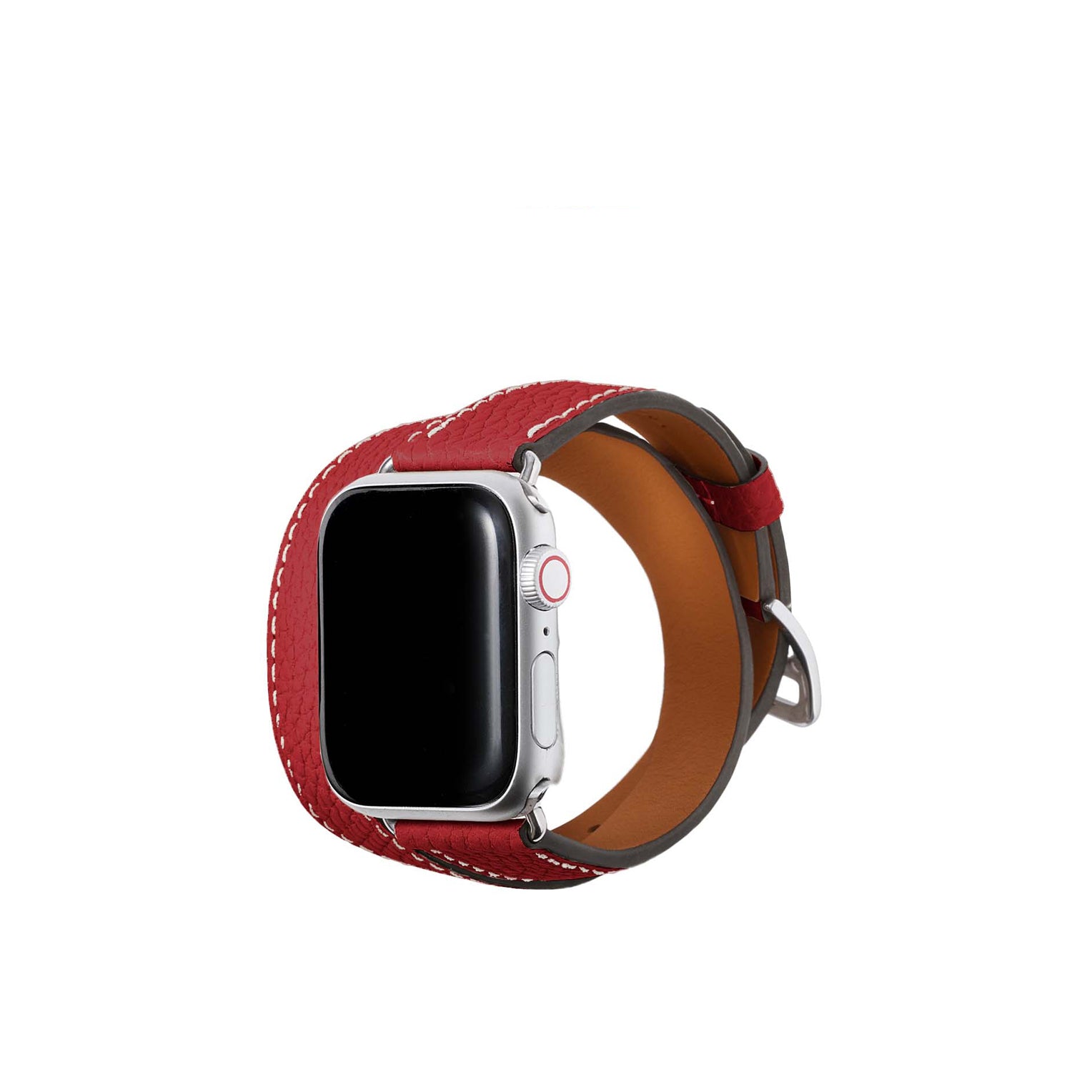 더블 투르 Apple Watch 레더 밴드 슈링크 레더【38 mm/40 mm/41 mm】 (어댑터:실버)