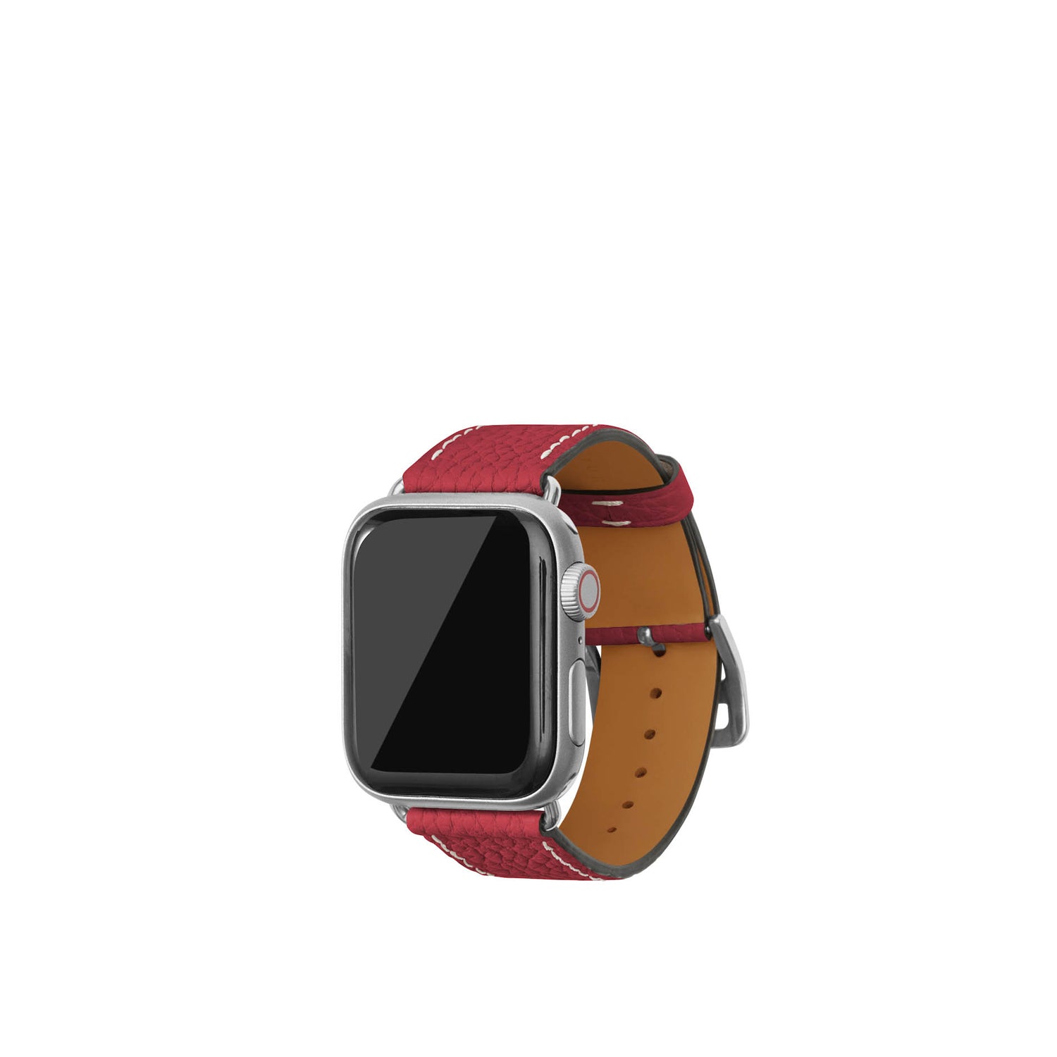 シュリンク Apple Watch レザーバンド【38mm/40mm/41mm/42mm, S/Mサイズ】 (アダプター:シルバー)