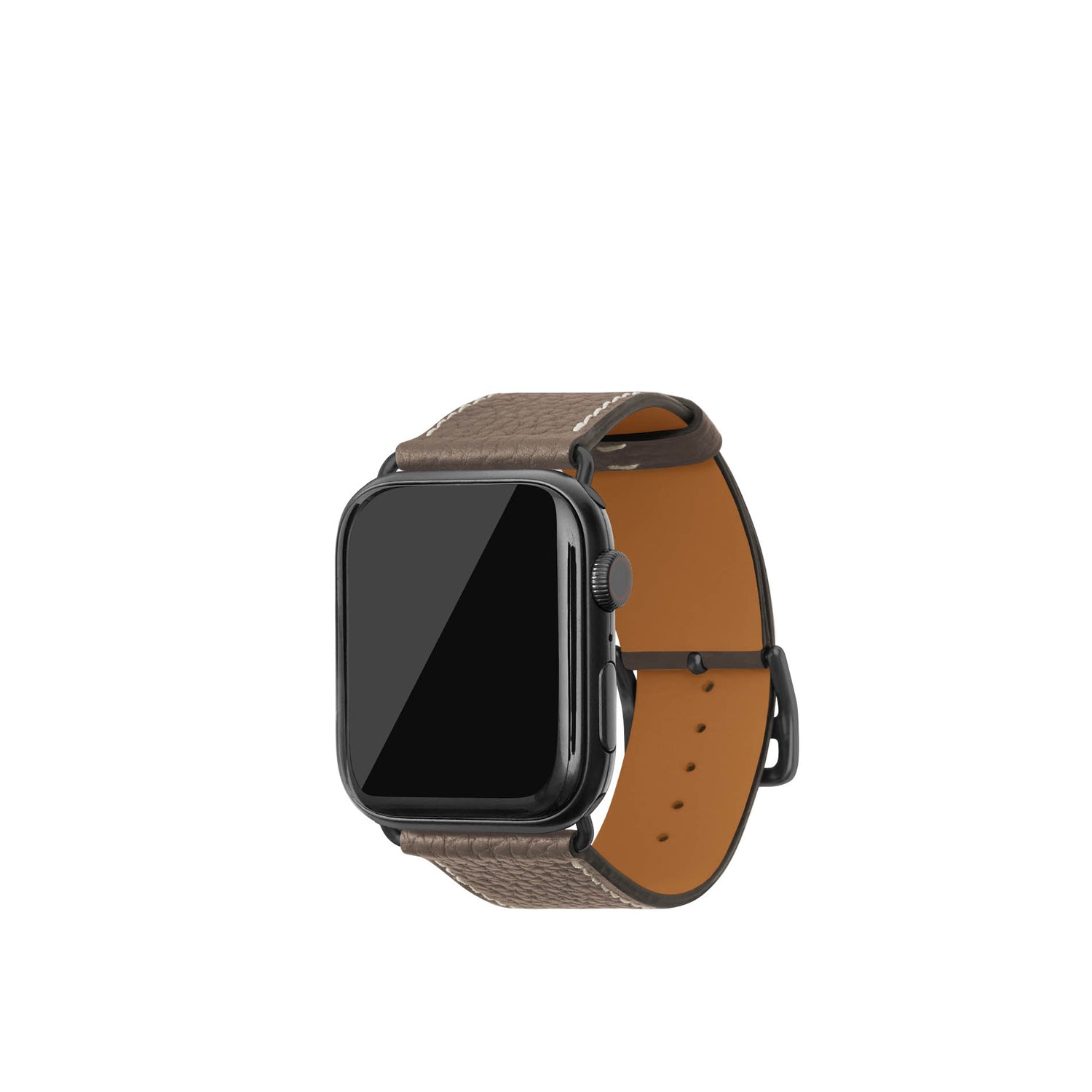 Apple Watch 가죽 밴드【42 mm/44 mm/45 mm/49 mm, M/L 사이즈】 (어댑터:블랙)