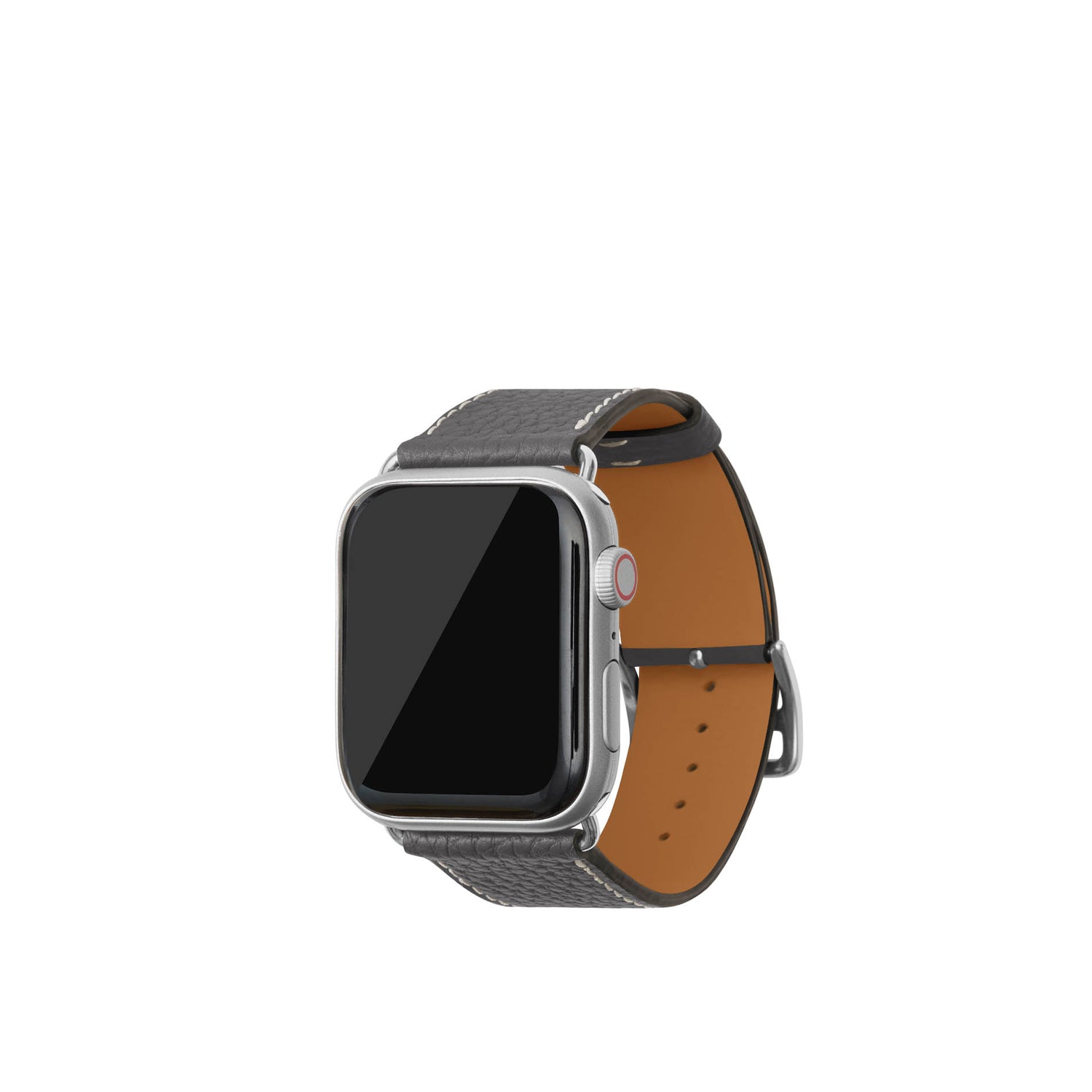 Apple Watch 가죽 밴드【42 mm/44 mm/45 mm/49 mm, M/L 사이즈】 (어댑터:실버)