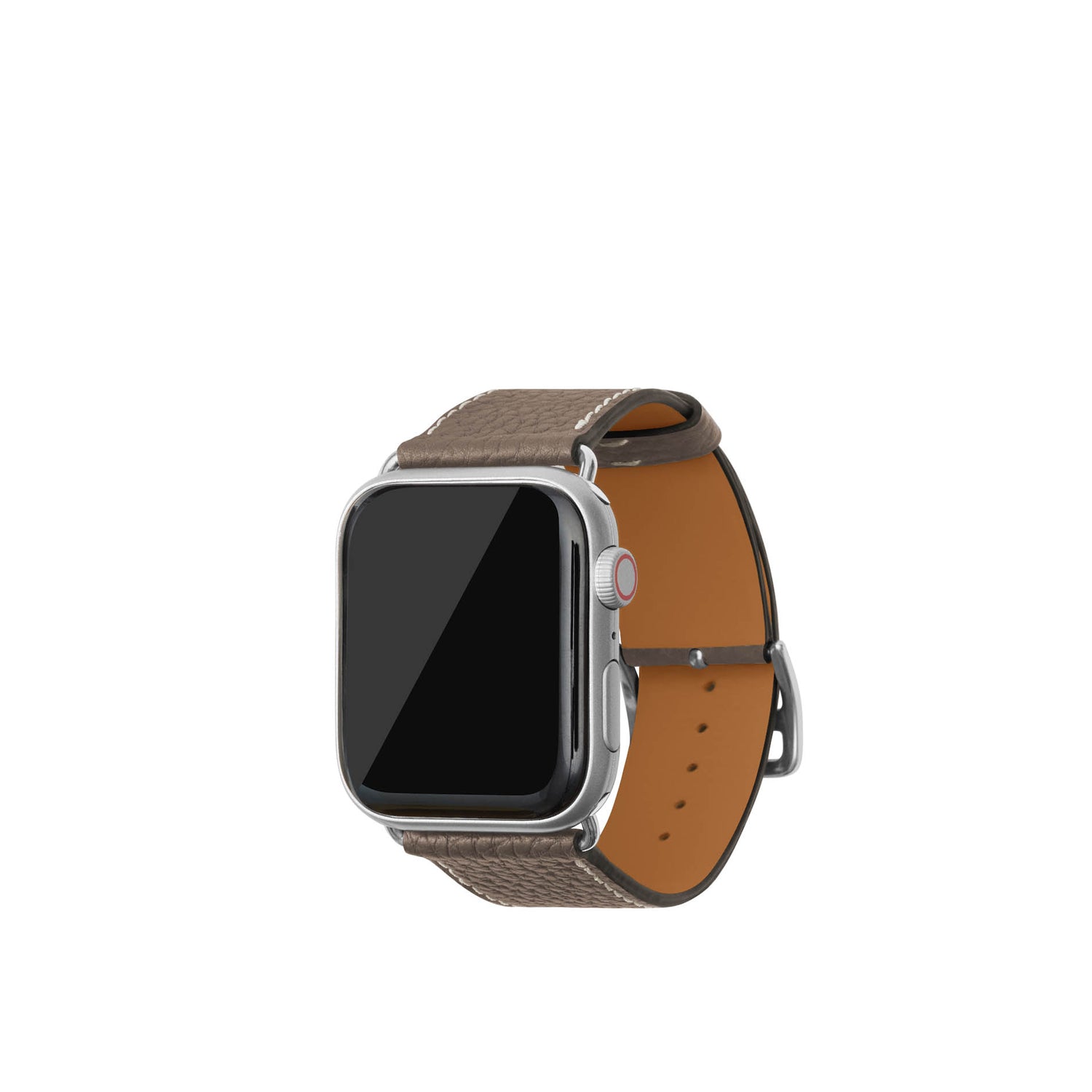 Apple Watch 가죽 밴드【42 mm/44 mm/45 mm/49 mm, M/L 사이즈】 (어댑터:실버)