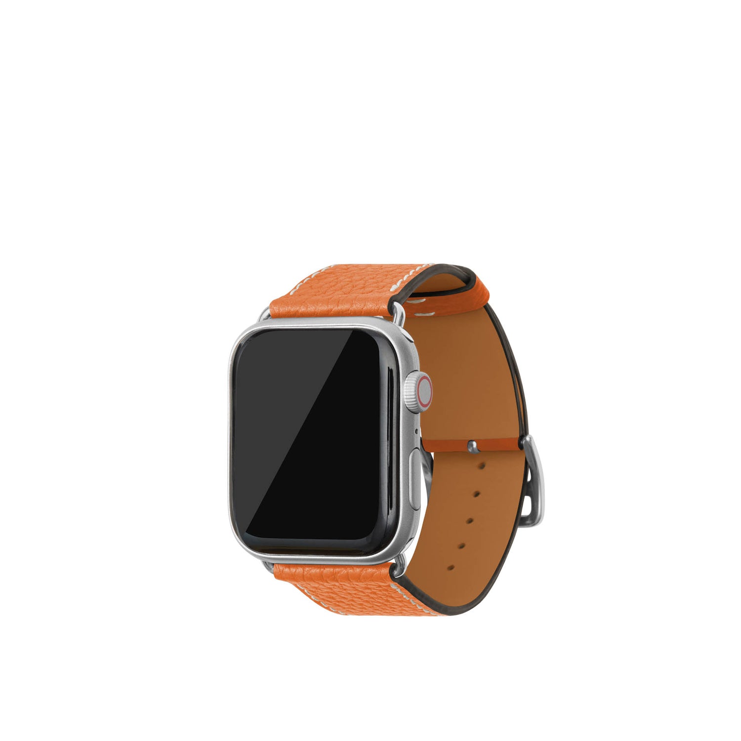 Apple Watch 가죽 밴드【42 mm/44 mm/45 mm/49 mm, M/L 사이즈】 (어댑터:실버)
