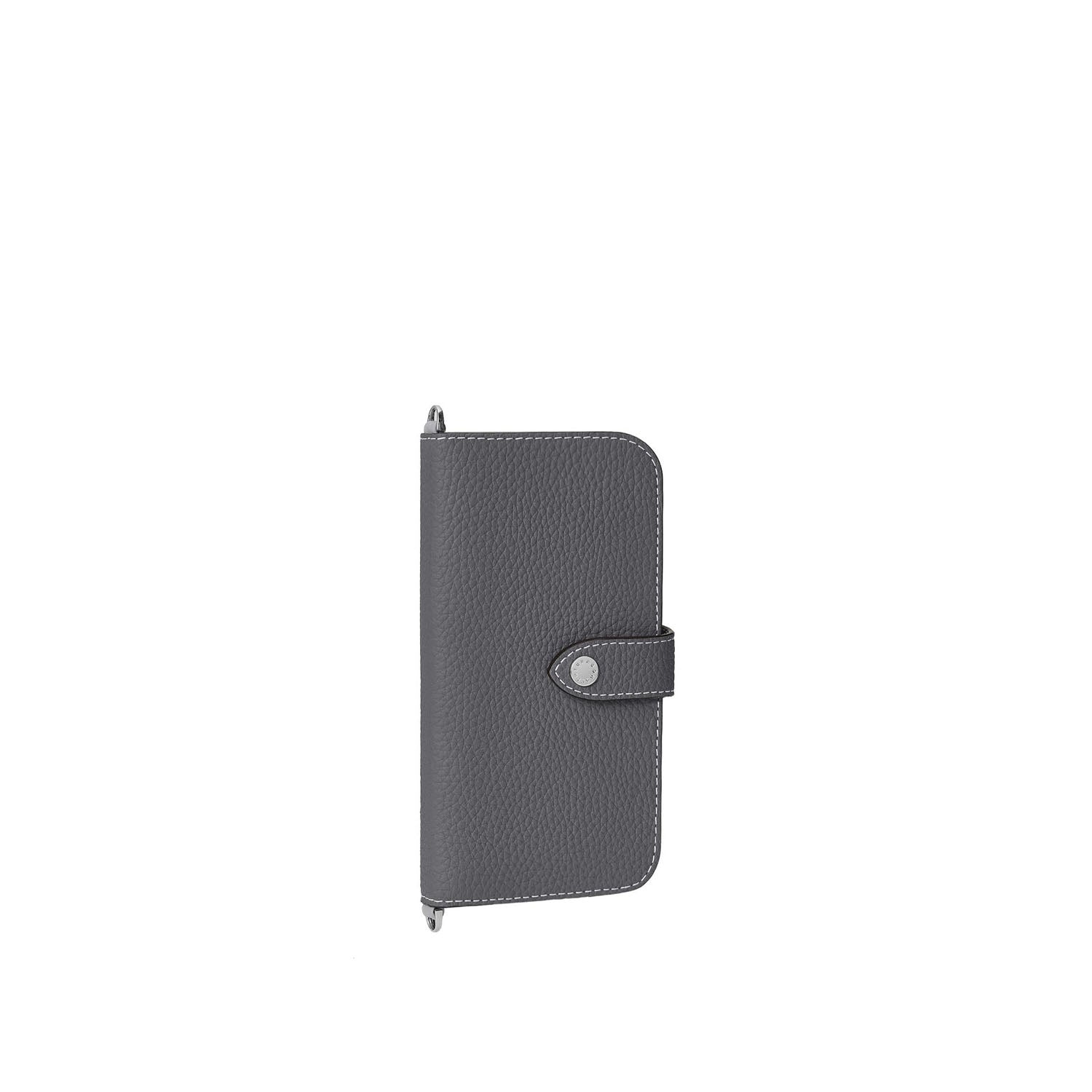 (iPhone 16 Pro) Belted Diary Case Shrink Leather