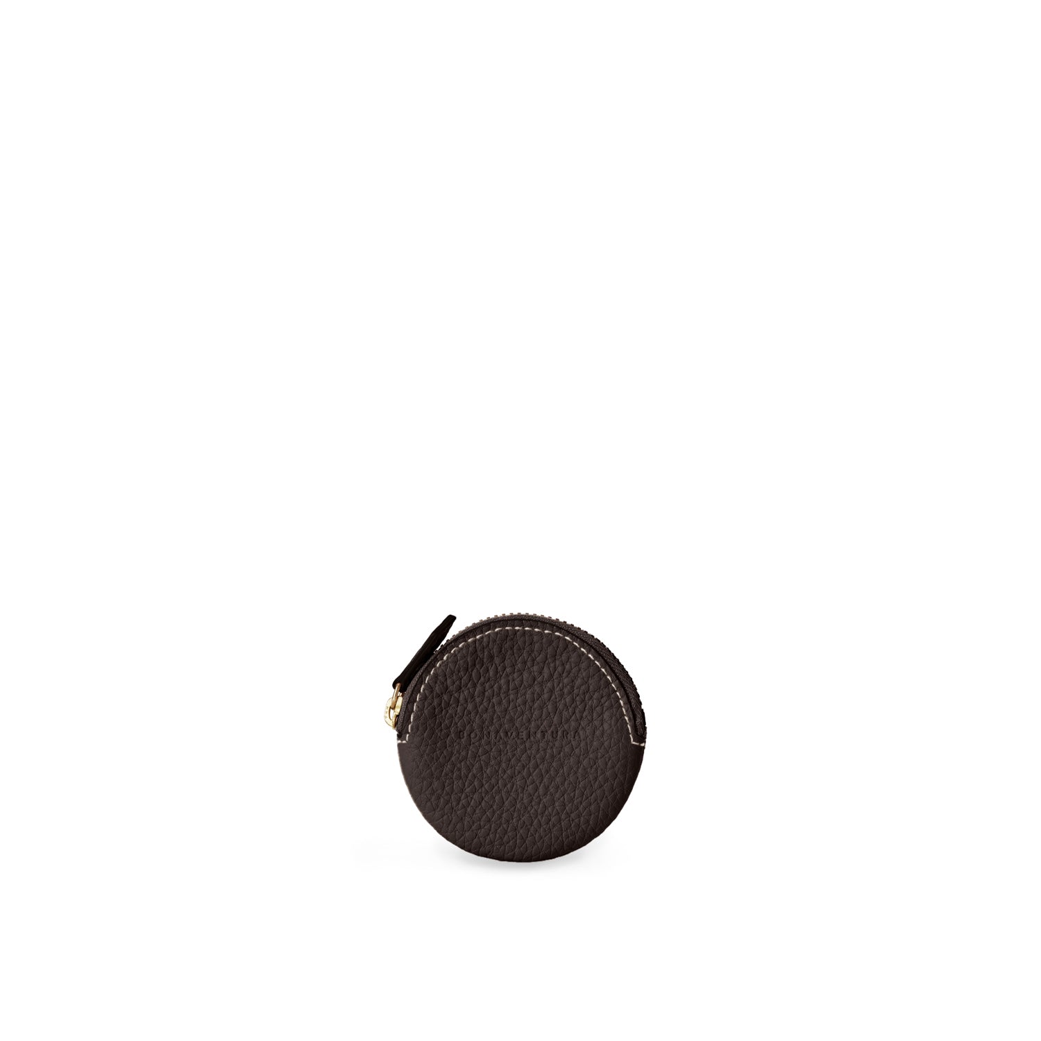 Round Coin Case In Shrink Leather