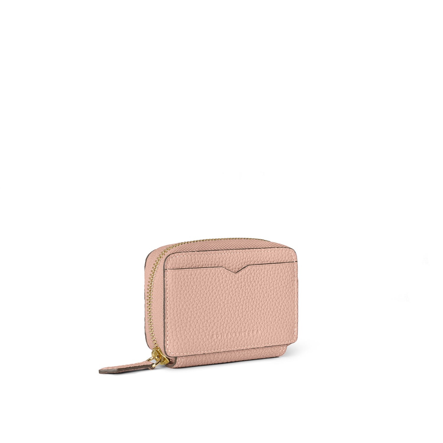 Round Zip Smart Key Case Shrink Leather