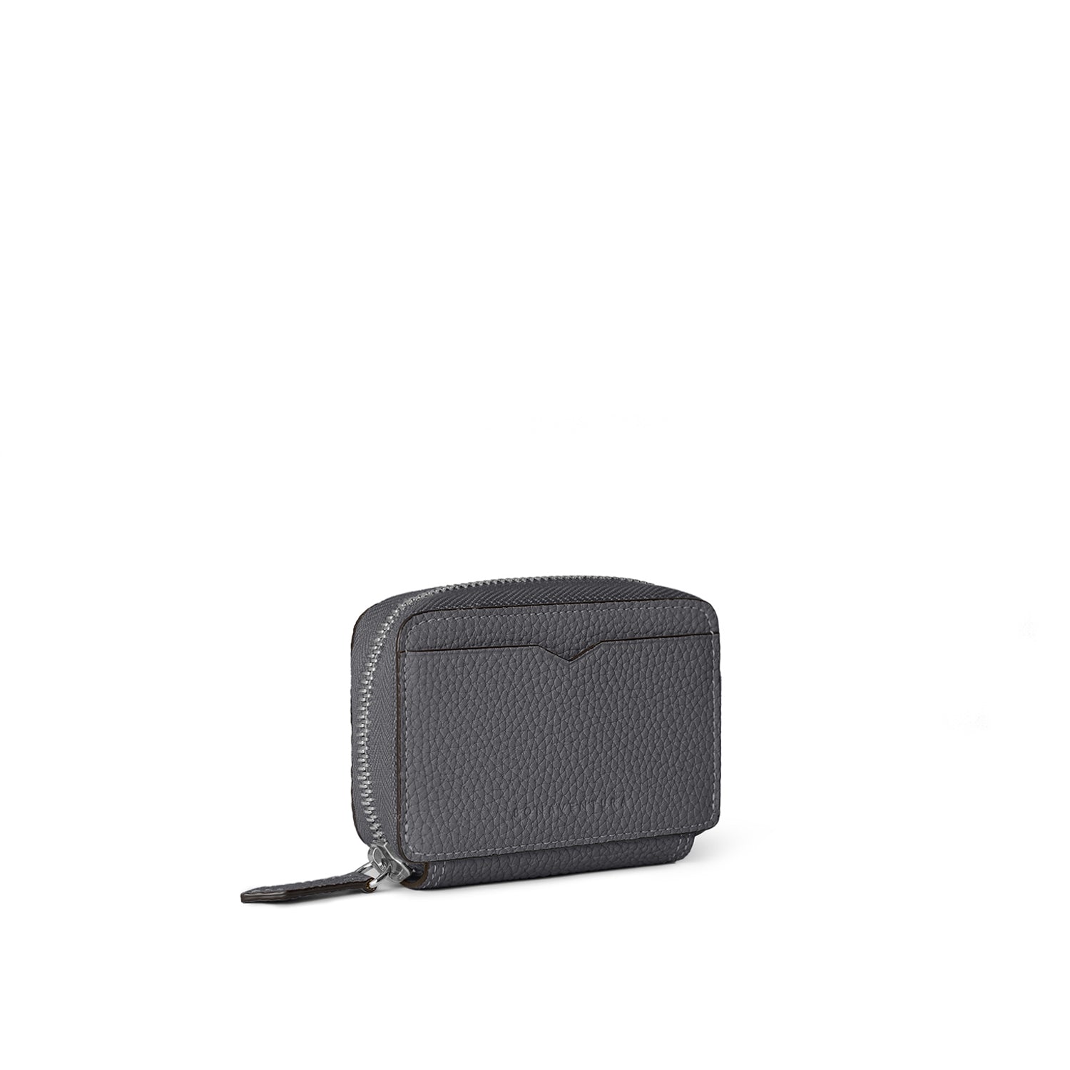 Round Zip Smart Key Case Shrink Leather