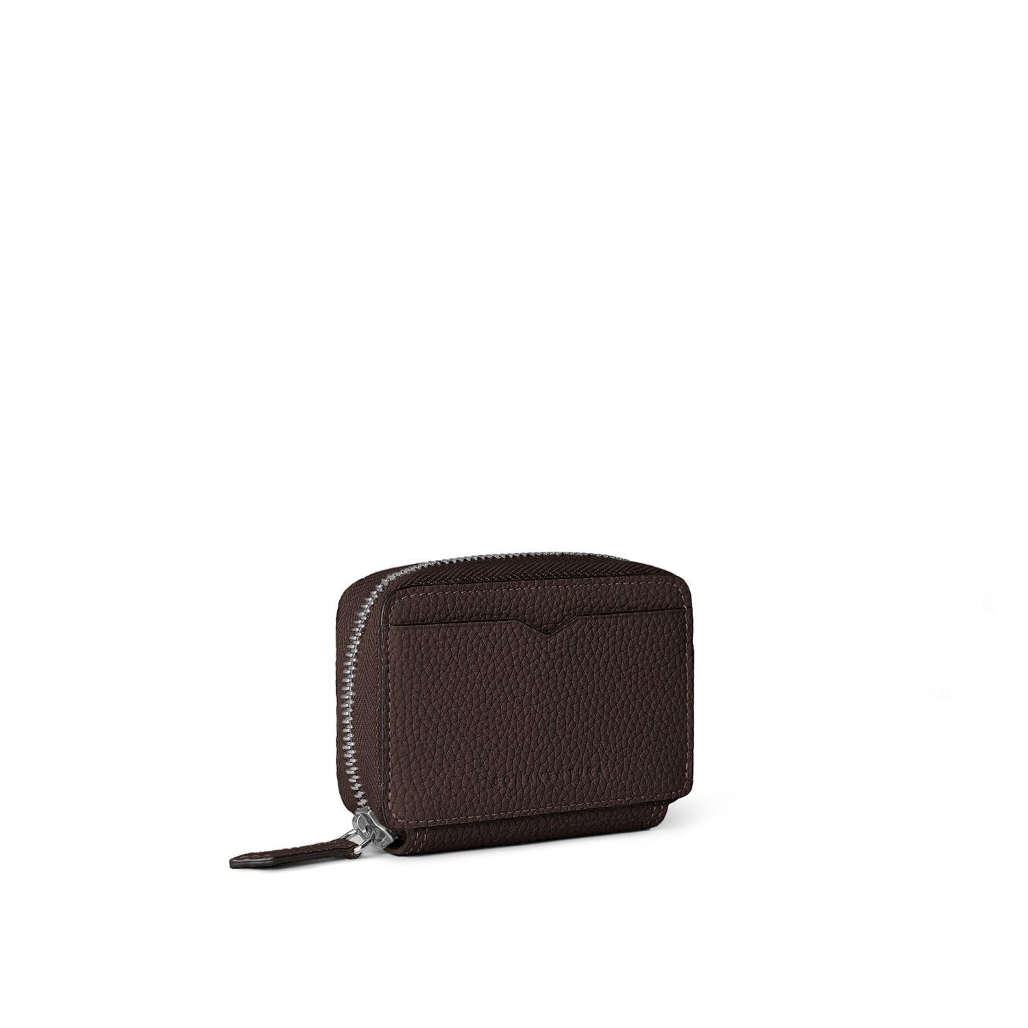 Round Zip Smart Key Case Shrink Leather