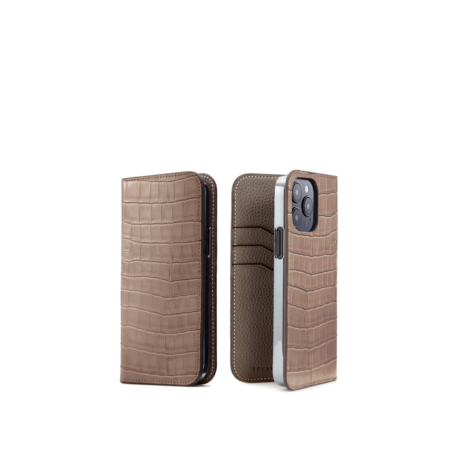 Diary Case Embossed Croco Leather (iPhone 15 Pro)