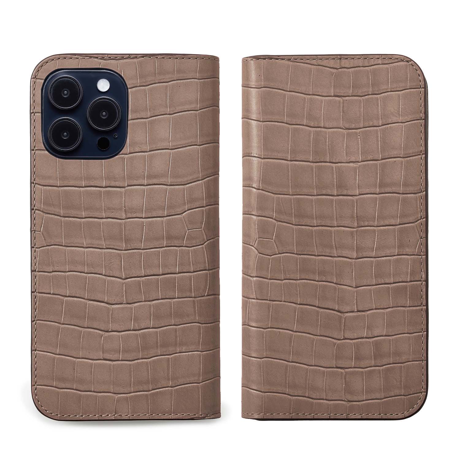 Diary Case Embossed Croco Leather (iPhone 15 Pro)
