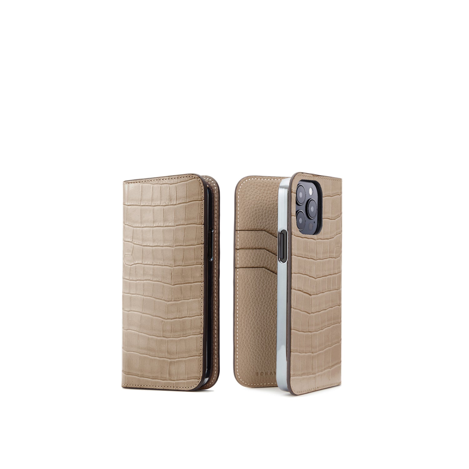 Diary Case Embossed Croco Leather (iPhone 15 Pro)