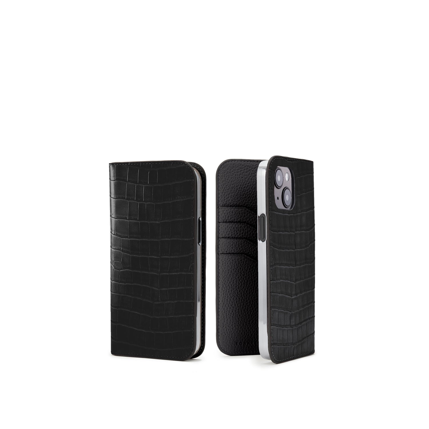 Diary Case Embossed Croco Leather (iPhone 15 Plus)