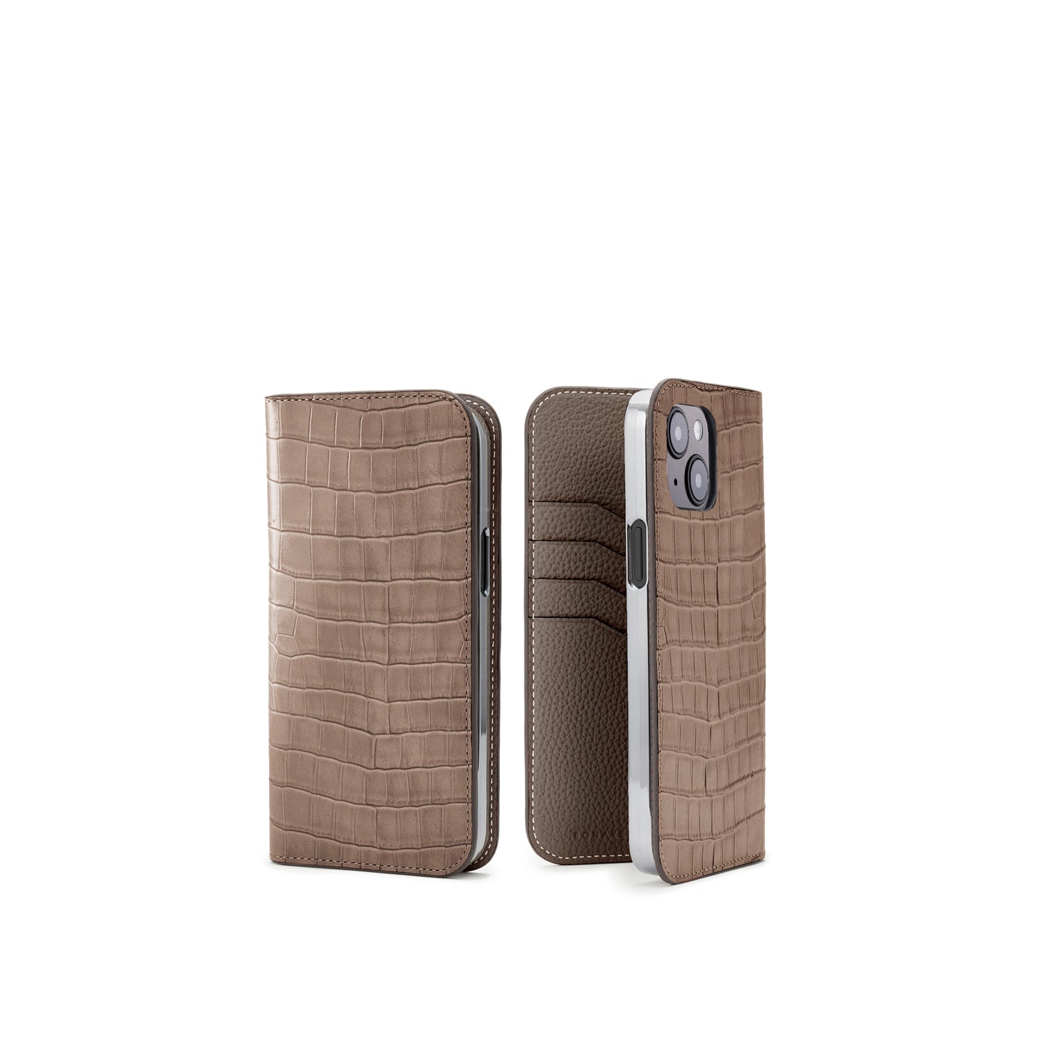 Diary Case Embossed Croco Leather (iPhone 15 Plus)