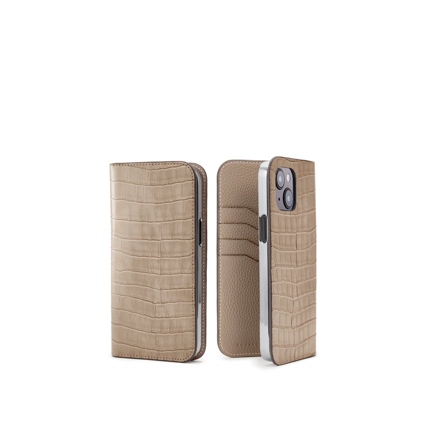 Diary Case Embossed Croco Leather (iPhone 15 Plus)