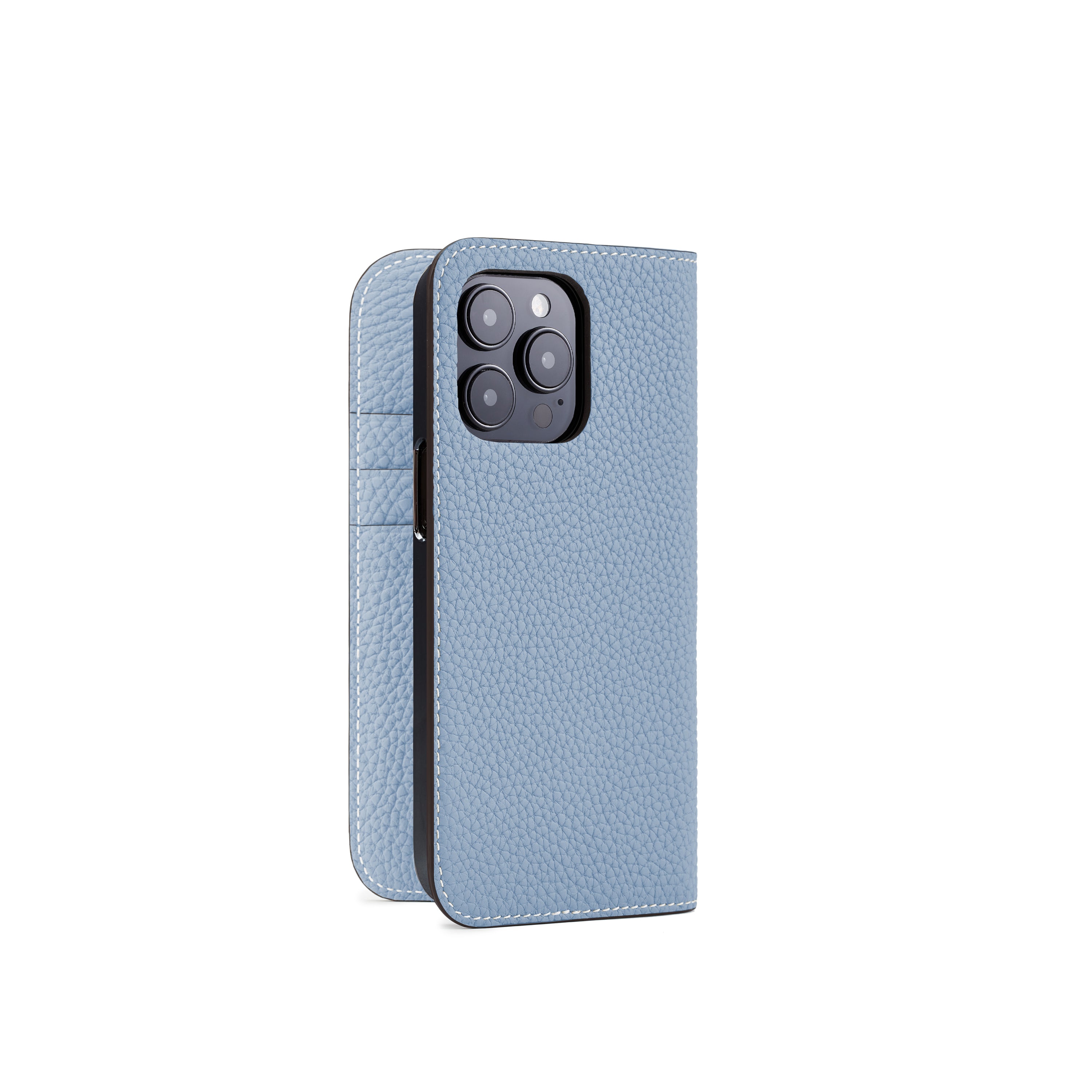 (iPhone 14 Pro) Diary Case Shrink Leather