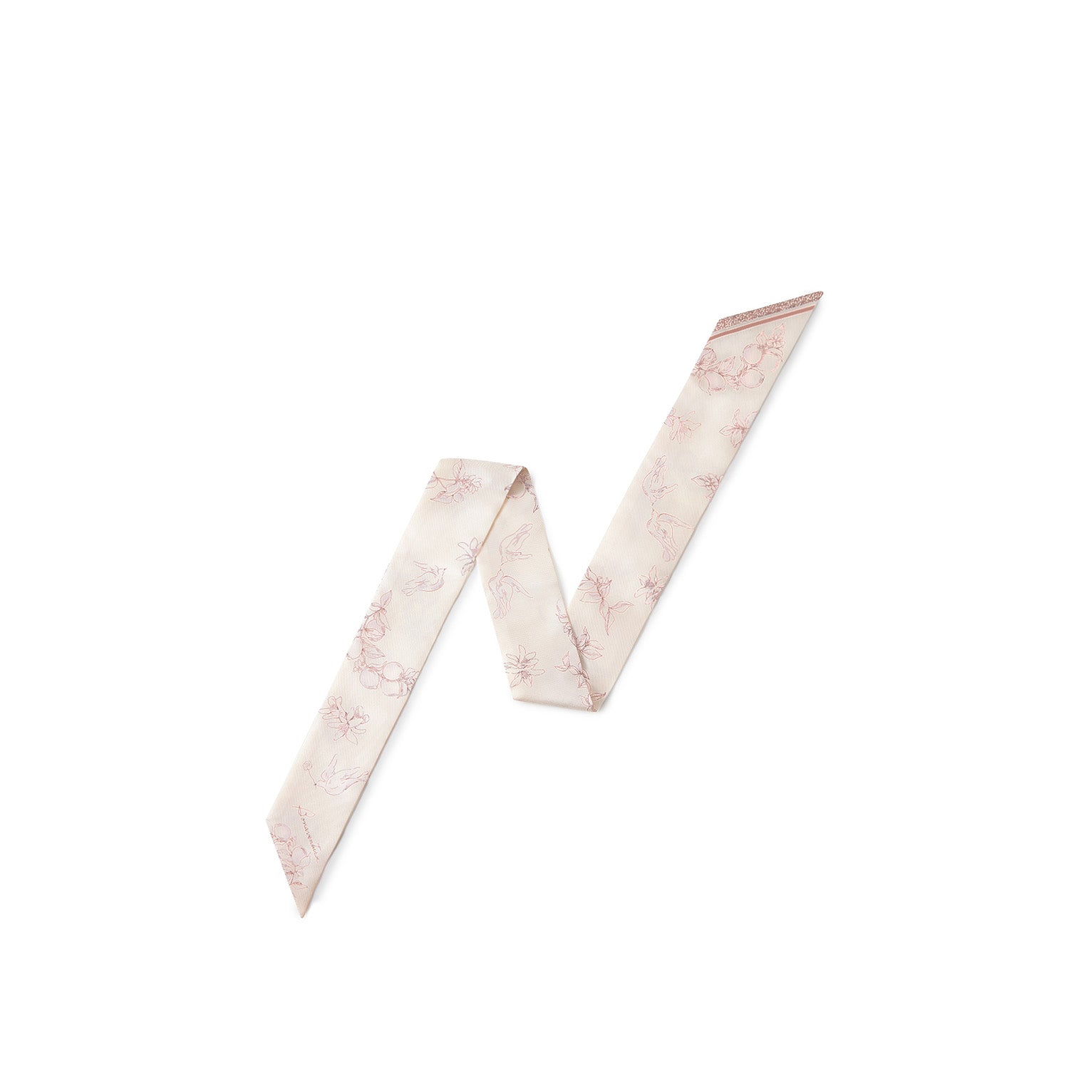 Ribbon Scarf from Silk (Bird of Happiness)