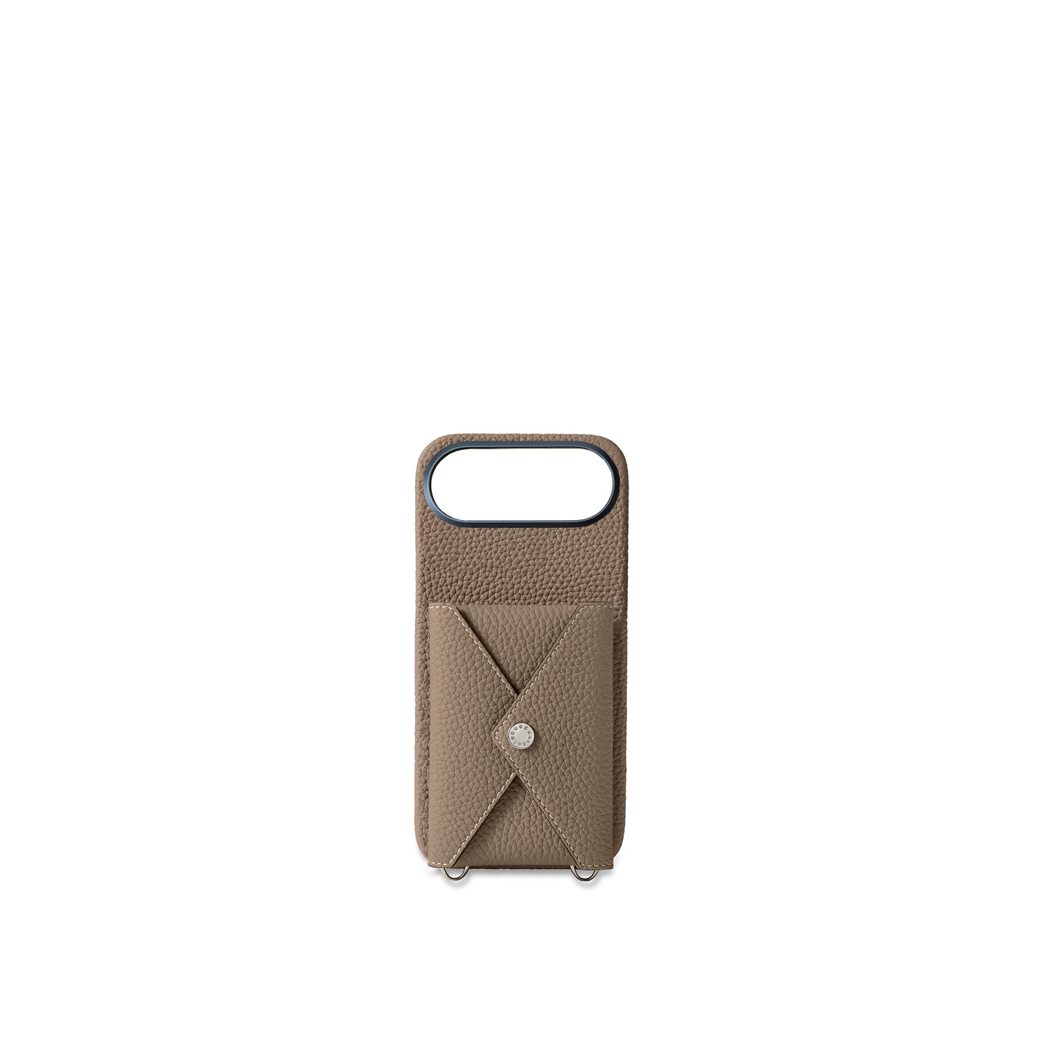 (iPhone Air) Snap Button Back Cover Case Shrink Leather