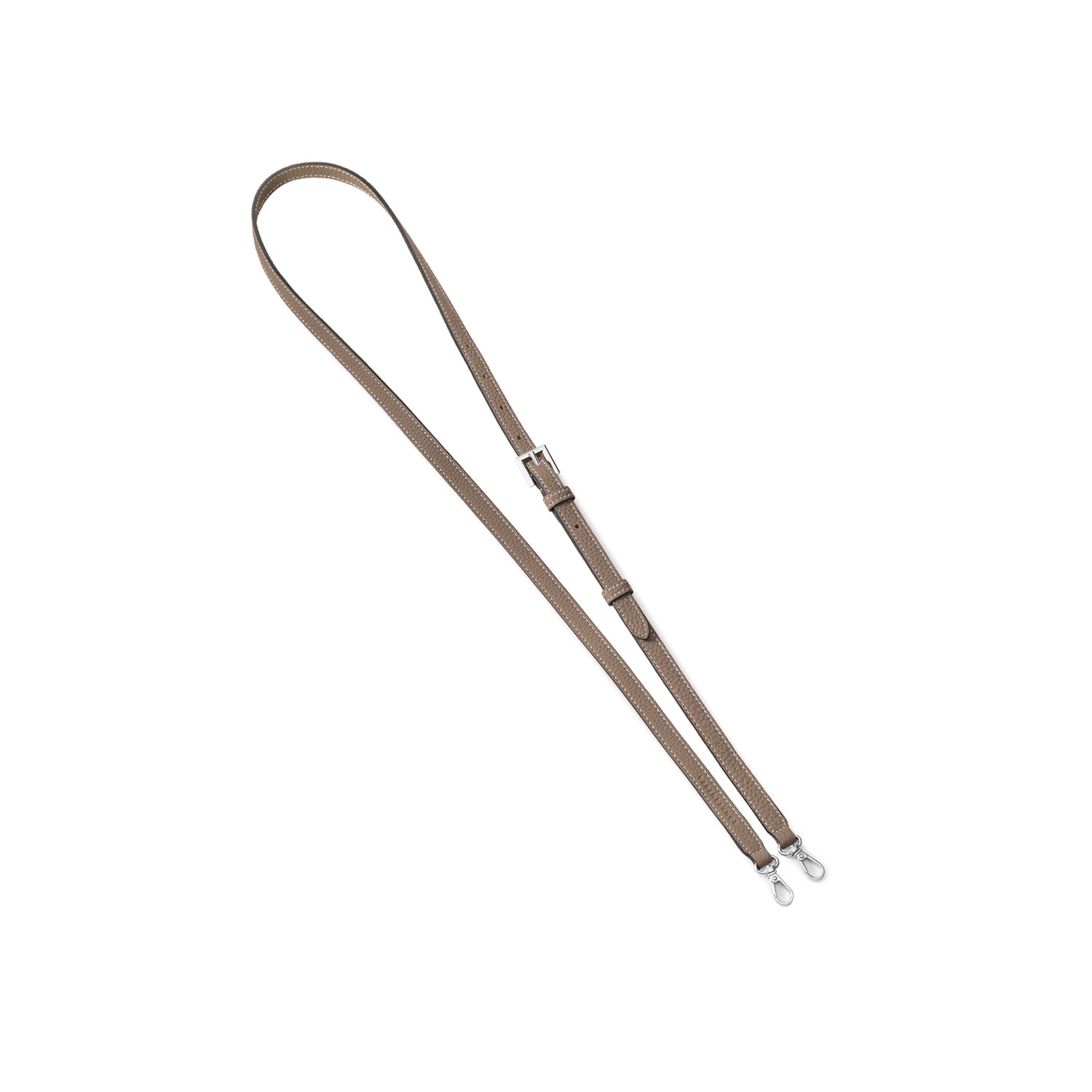 Adjustable Shoulder Strap Shrink Leather Silver