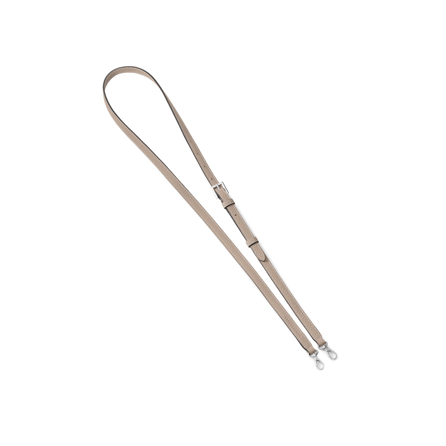 Adjustable Shoulder Strap Shrink Leather Silver