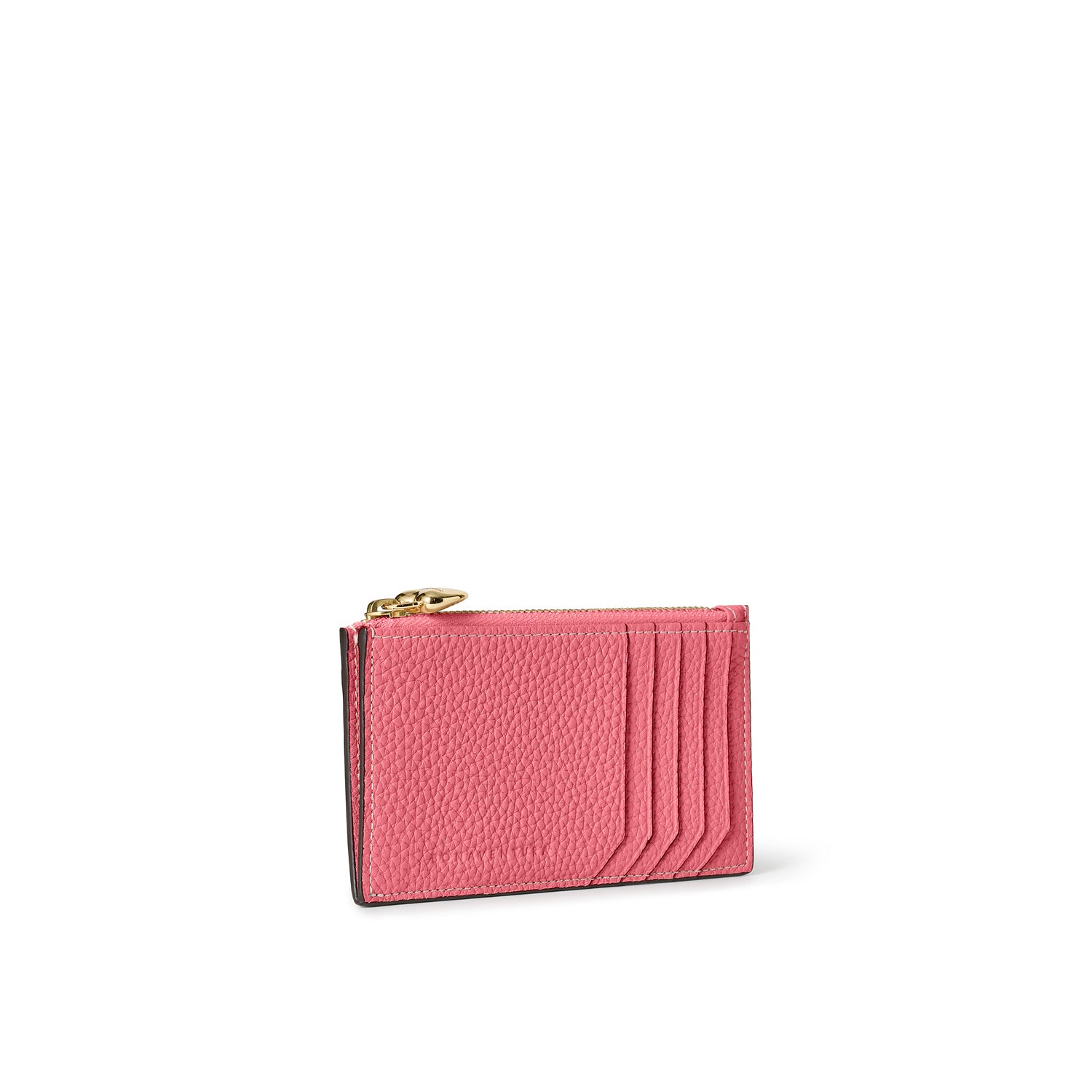 Mini Zip Wallet with Heart Puller Shrunk Leather