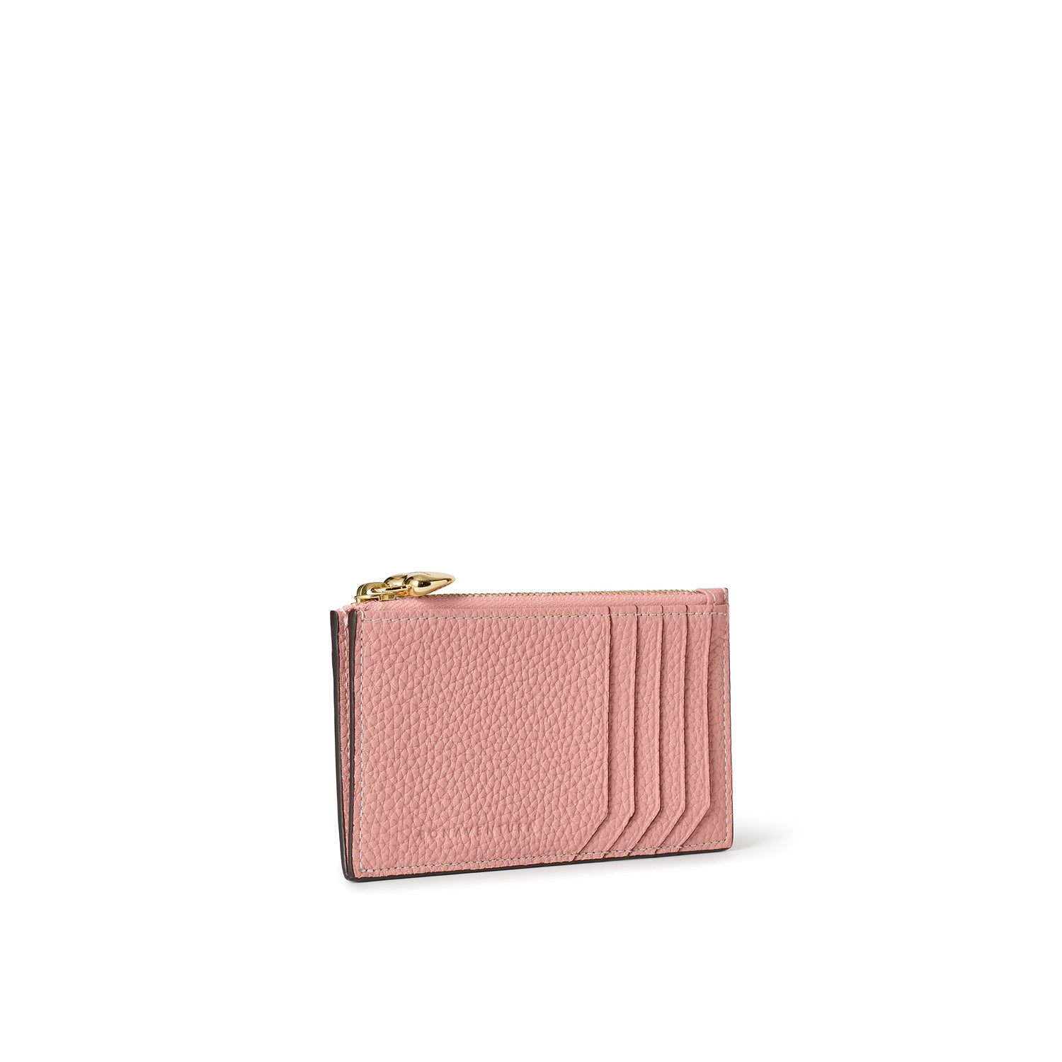 Mini Zip Wallet with Heart Puller Shrunk Leather