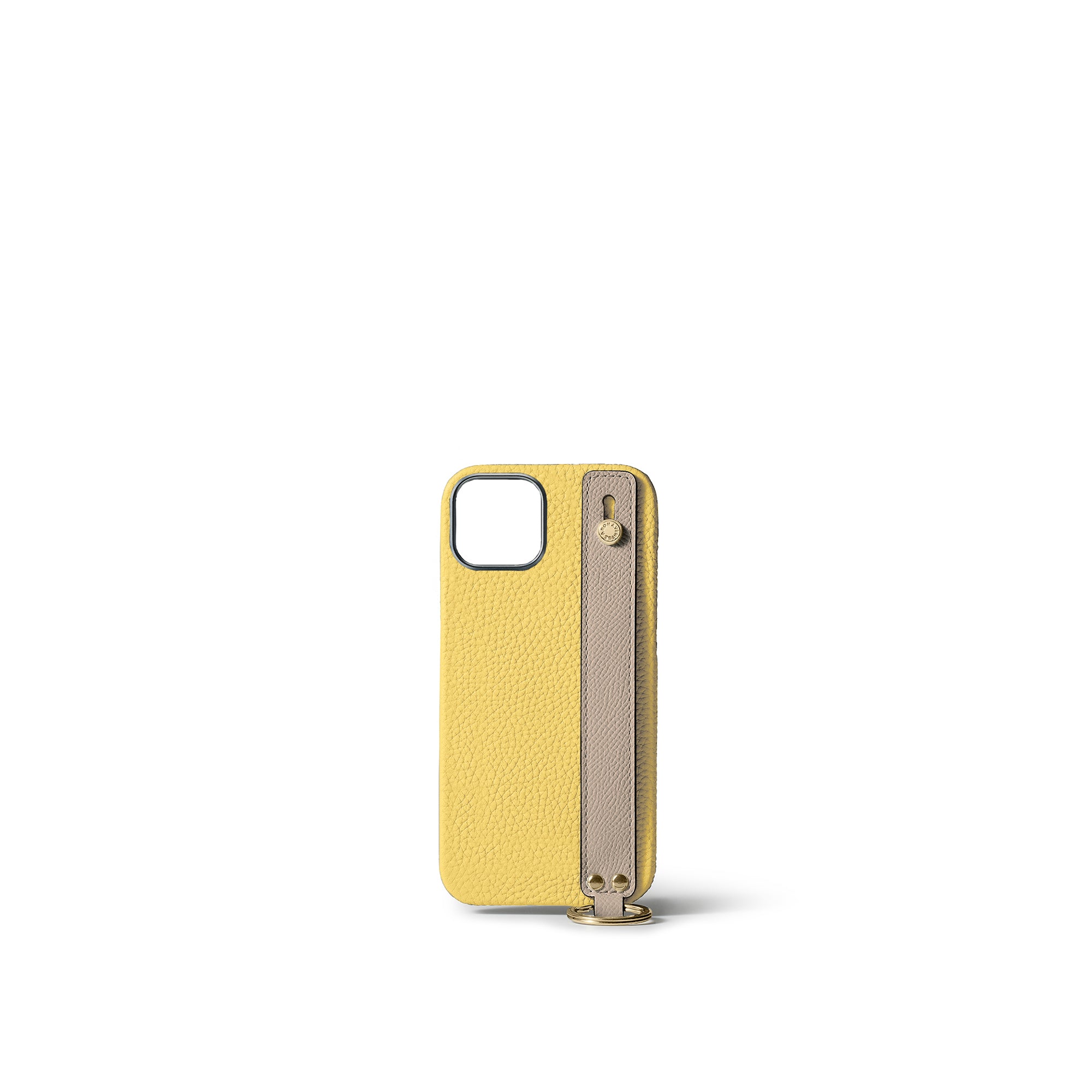 Back Cover with Handle Shrink Leather Gold (iPhone 15)