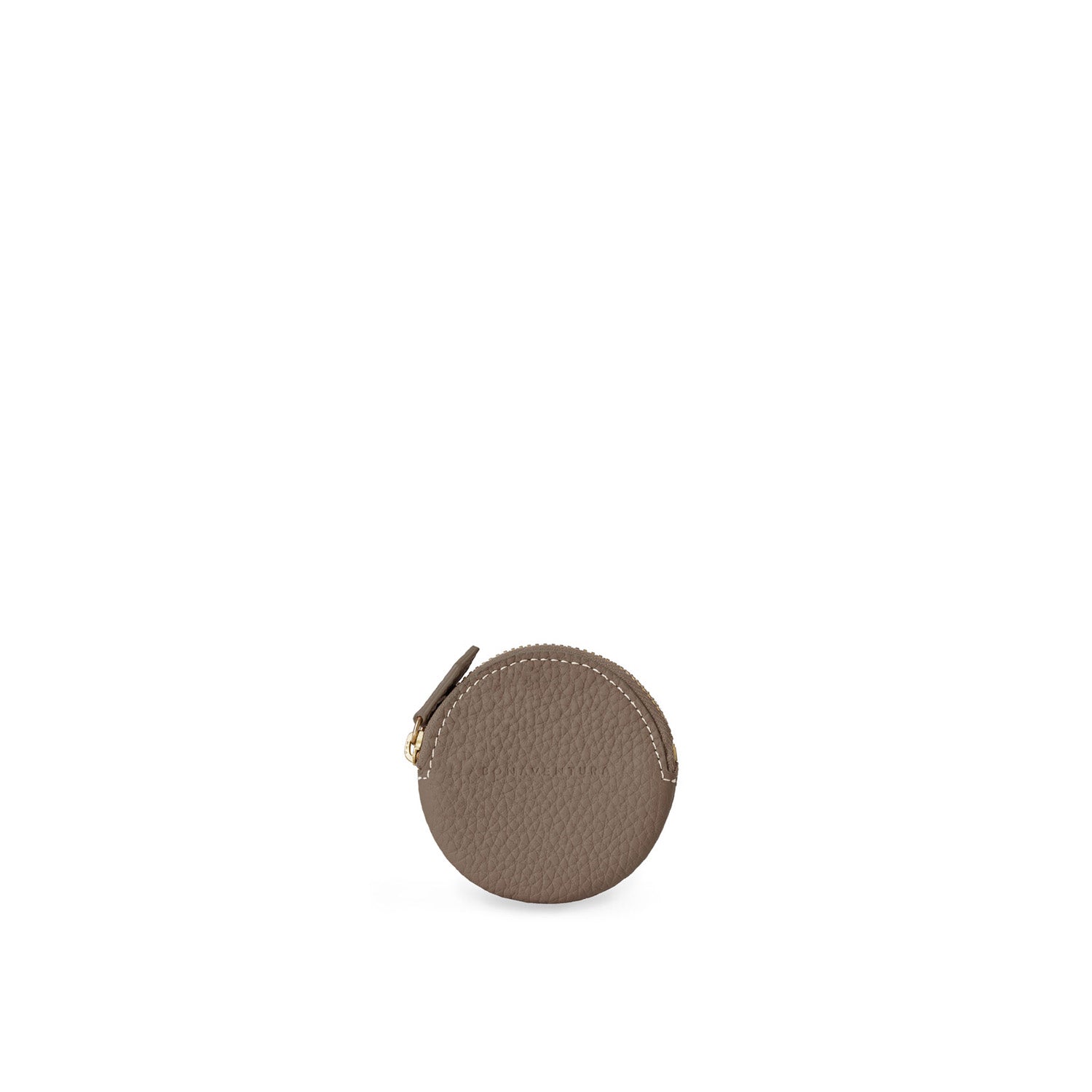 Round Coin Case In Shrink Leather