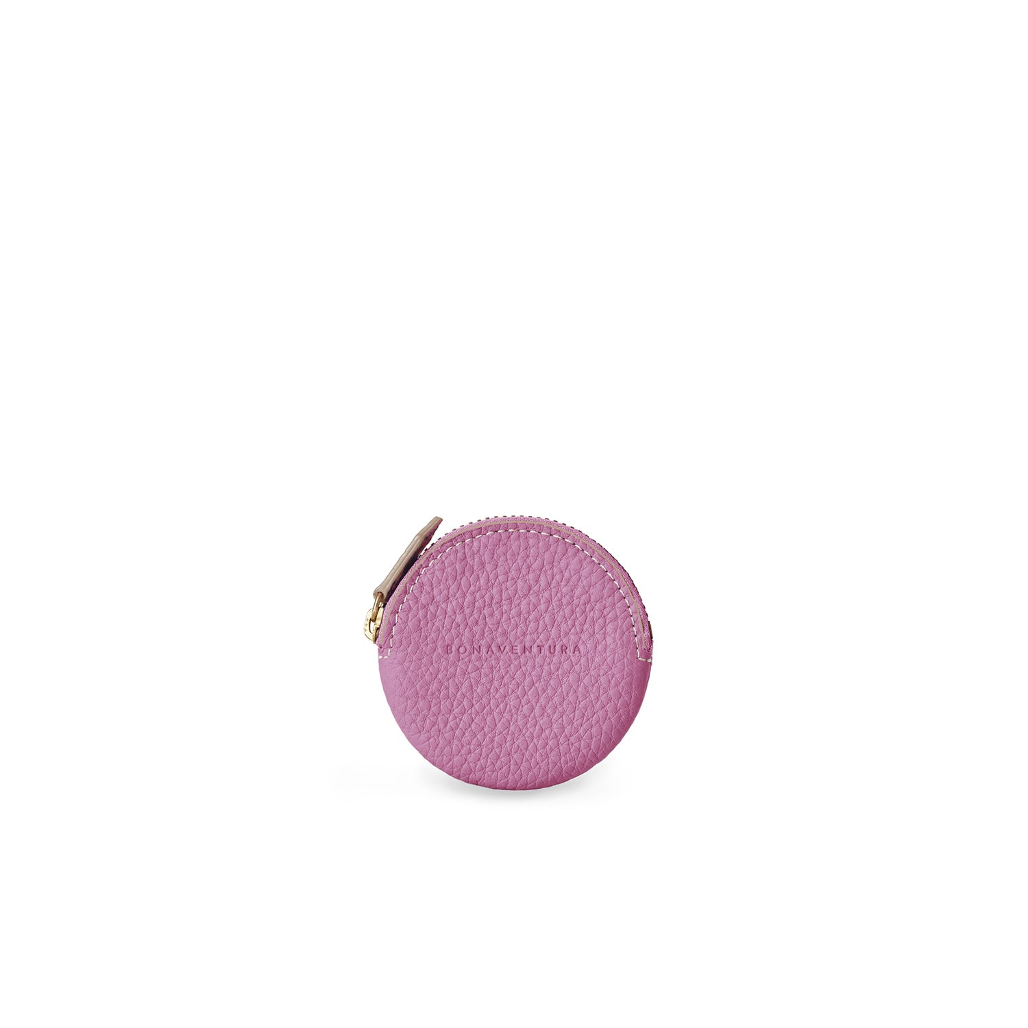 Round Coin Case In Shrink Leather