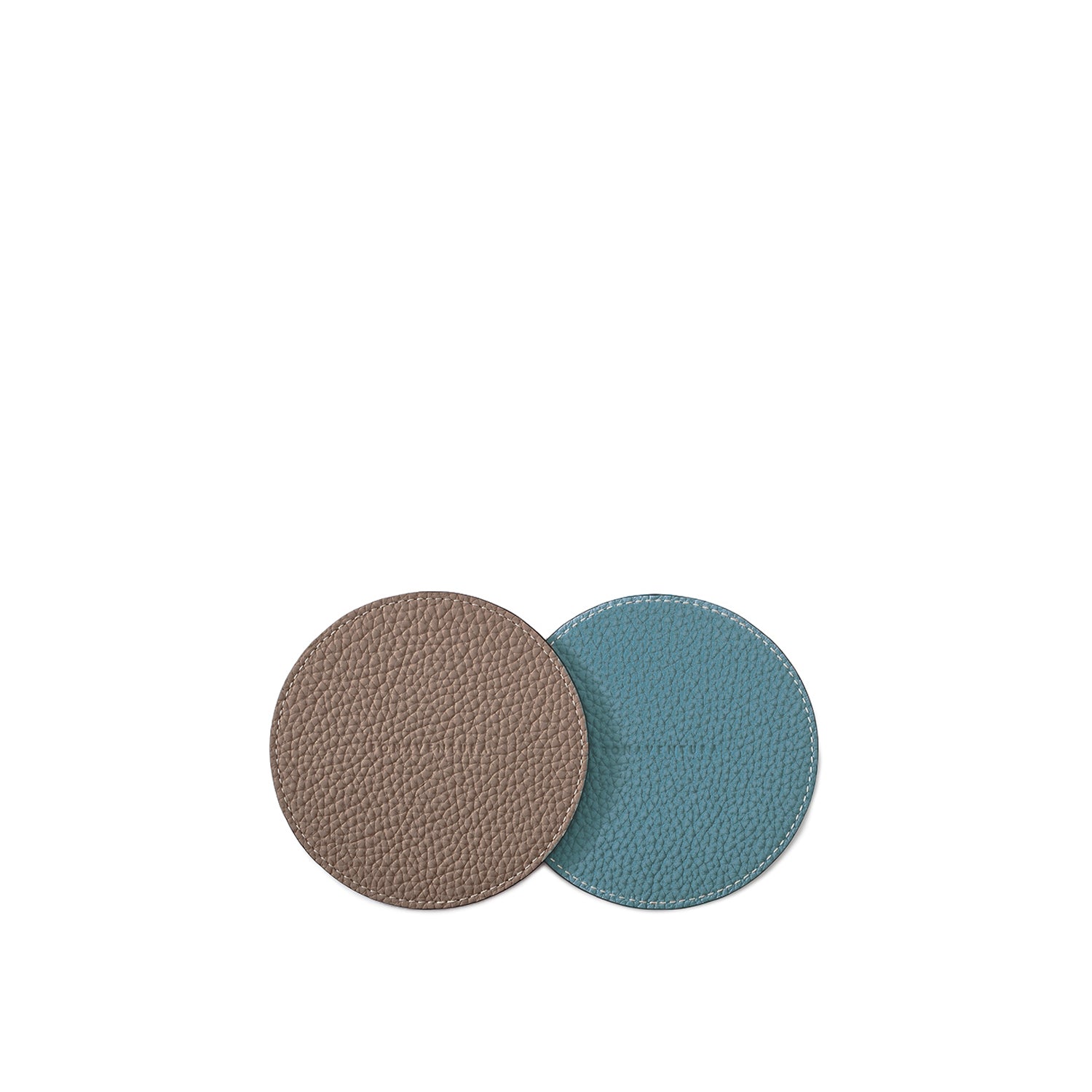 Reversible Round Coaster Set Shrink Leather