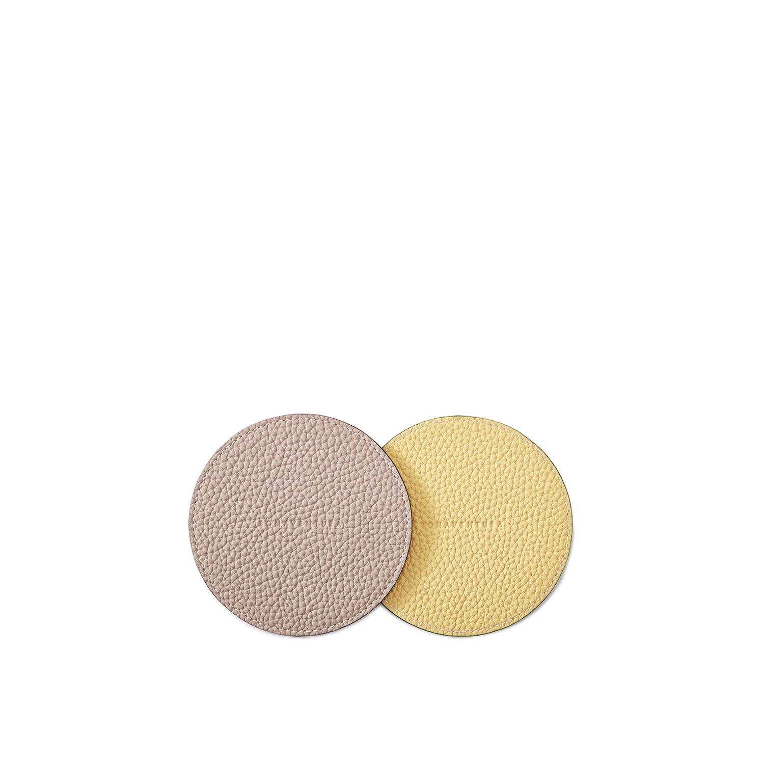 Reversible Round Coaster Set Shrink Leather