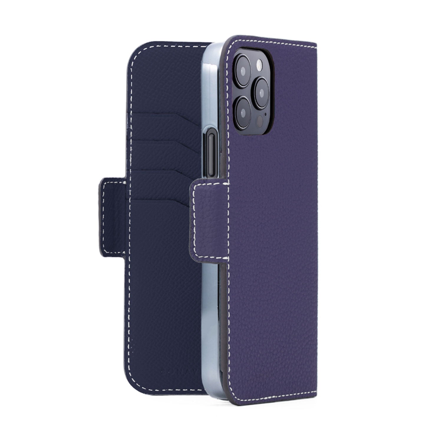 (iPhone 14 Pro Max) Stand Diary Case Shrink Leather