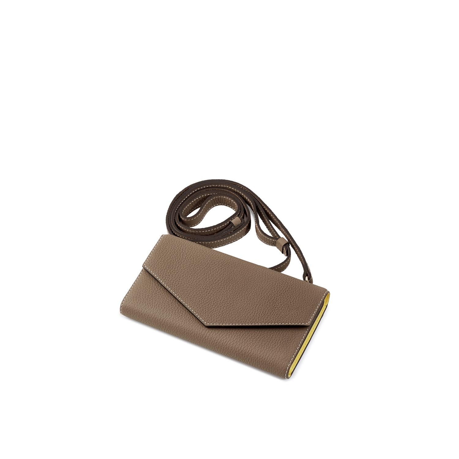 (iPhone 14 Pro) 미러 케이스 어깨 걸이 스트랩 수축 가죽