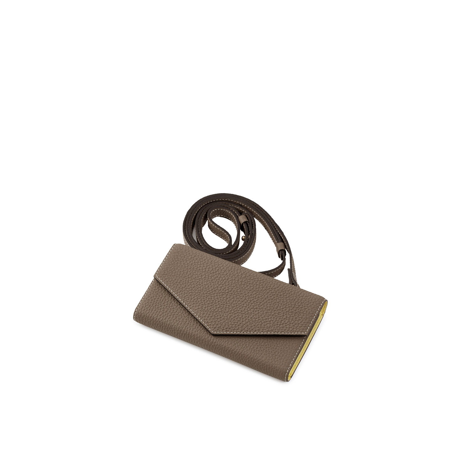 (iPhone 14 Plus) ミラーケース 肩掛け ストラップ付き シュリンクレザー