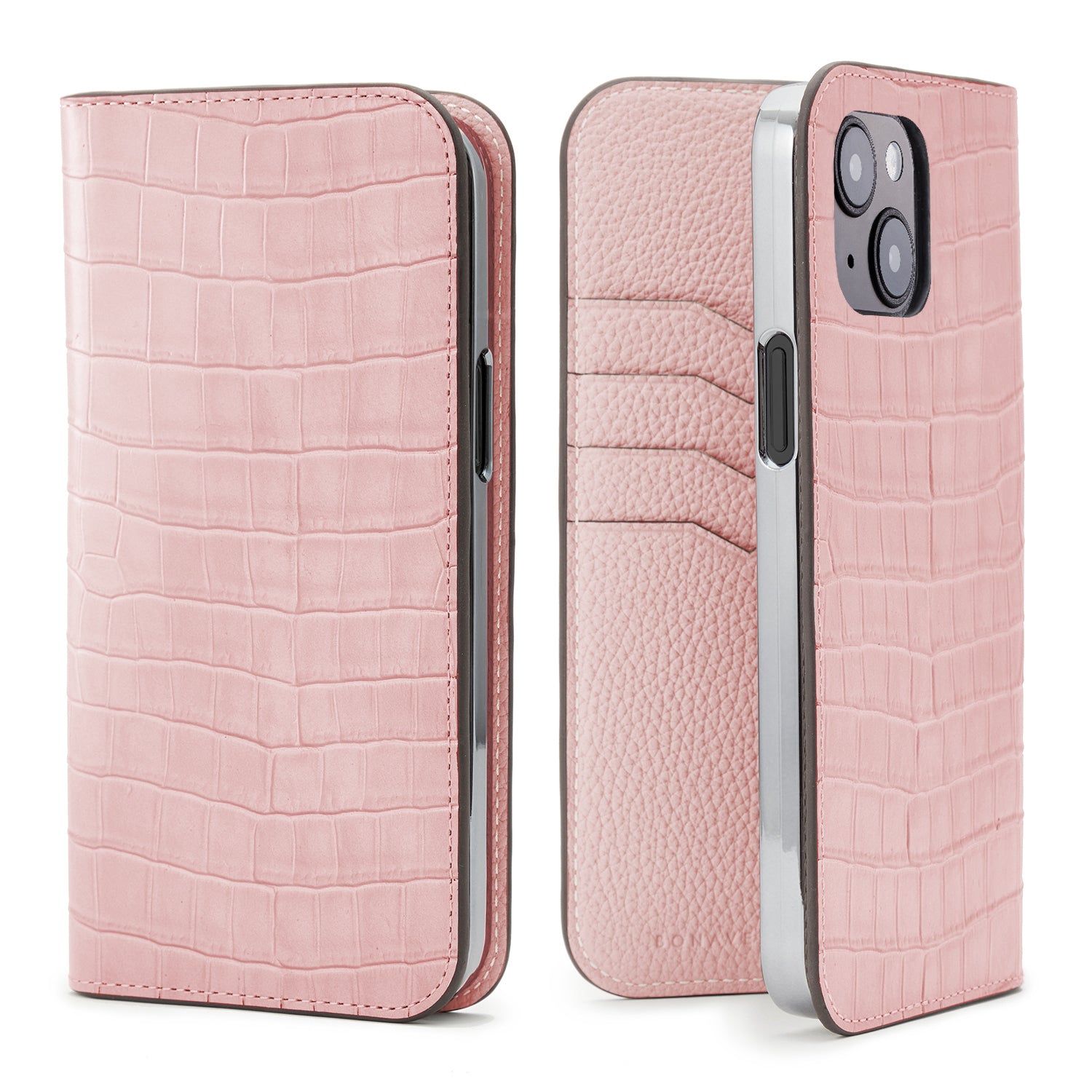 (iPhone 14 Plus) Diary Case Embossed Croco Leather