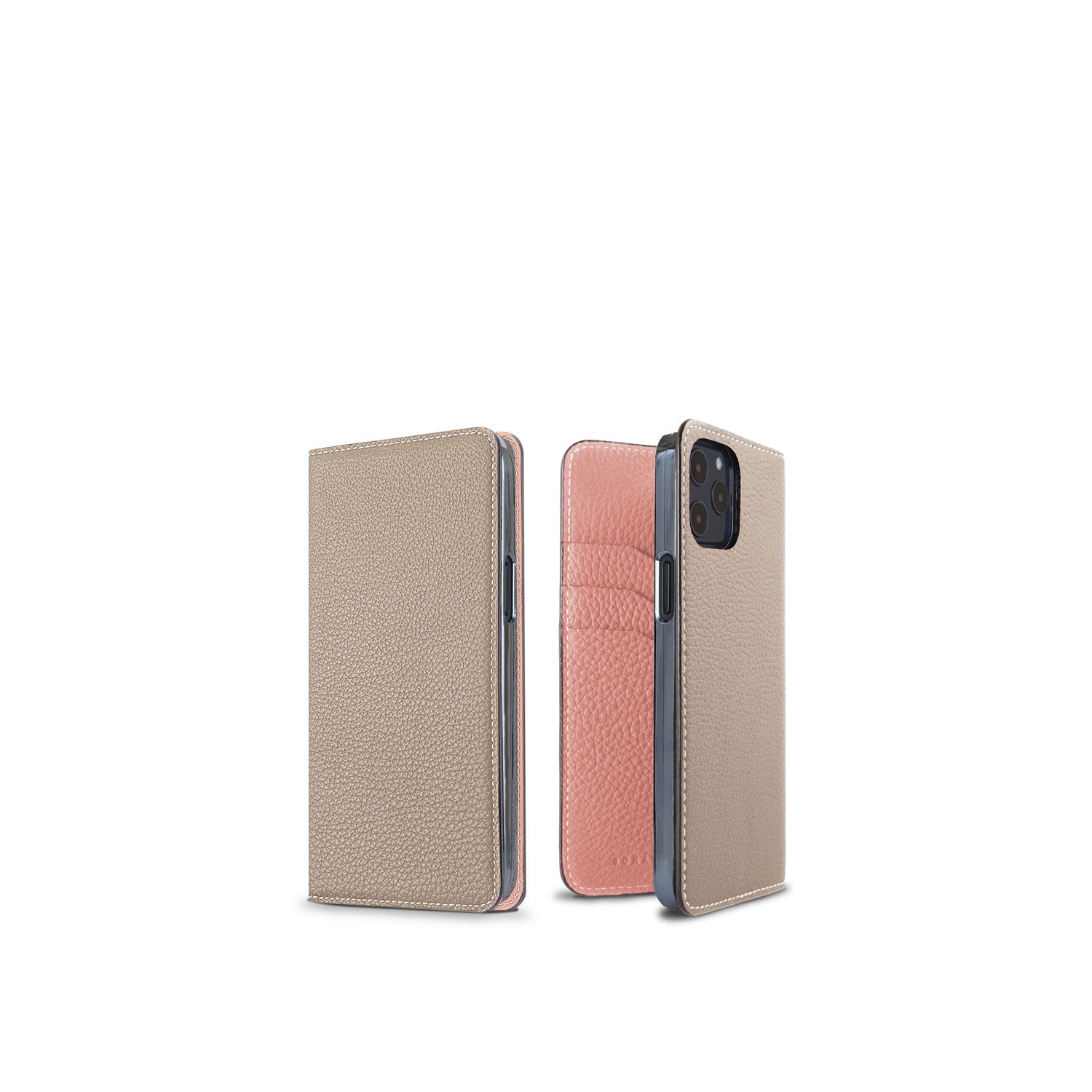 (iPhone 12 mini) ダイアリーケース シュリンクレザー