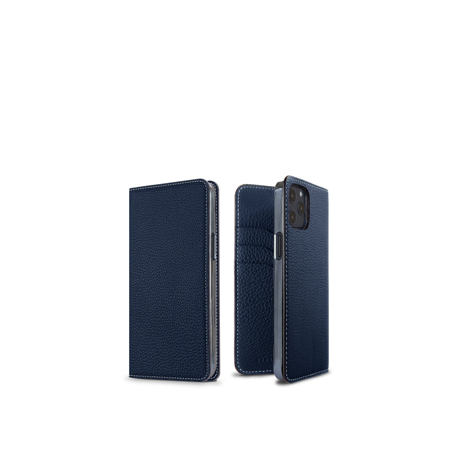 (iPhone 12 / 12 Pro) ダイアリーケース シュリンクレザー